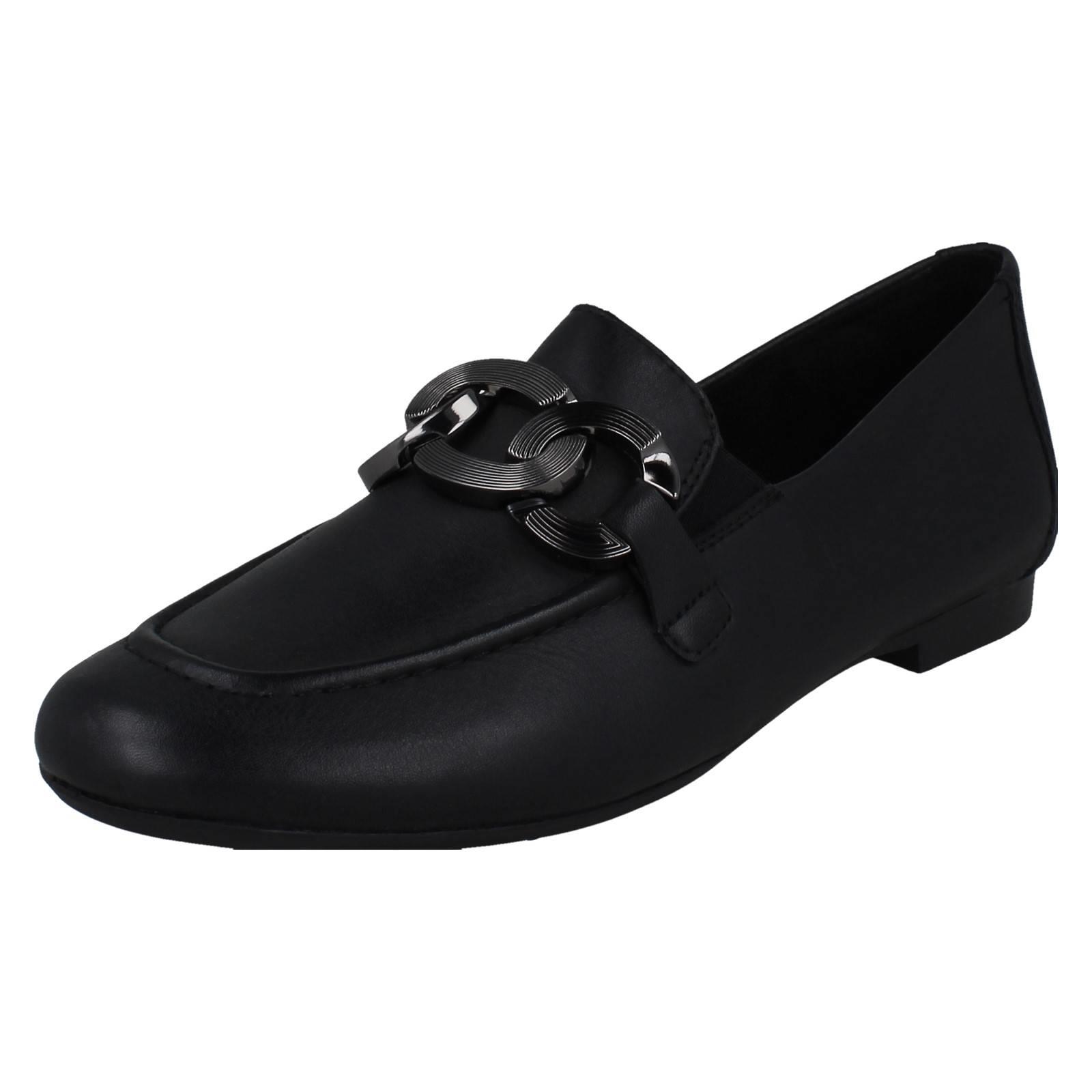 Ladies Remonte Soft Leather Loafers Removable Insoles Smart Office *D0K09* - Picture 2 of 19