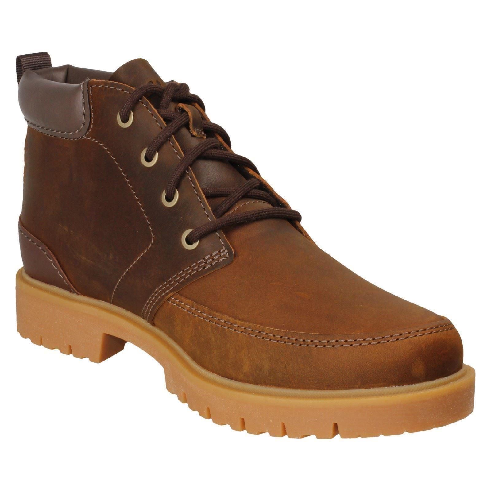 Mens Clarks Leather Lace Up Ankle Boots Rossdale Mid - Picture 4 of 19