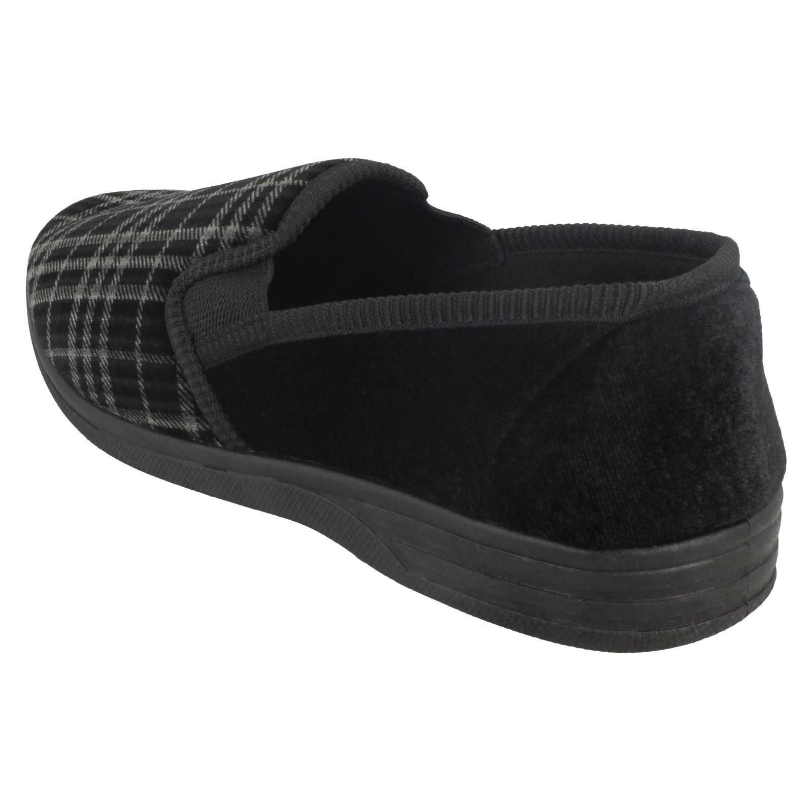 Mens Spot On 'Checked Slippers' - Picture 8 of 19