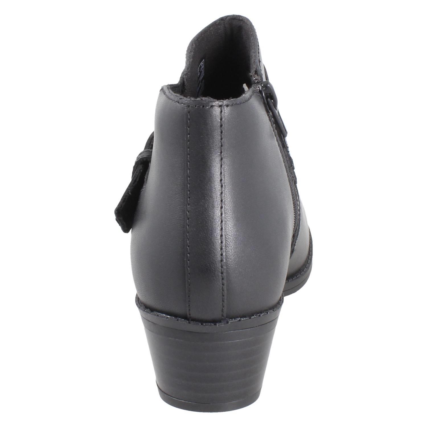 Femmes Clarks Bloc Talon Daim / Leather Smart Bottines Fermeture Éclair Danyelle - Picture 5 of 19