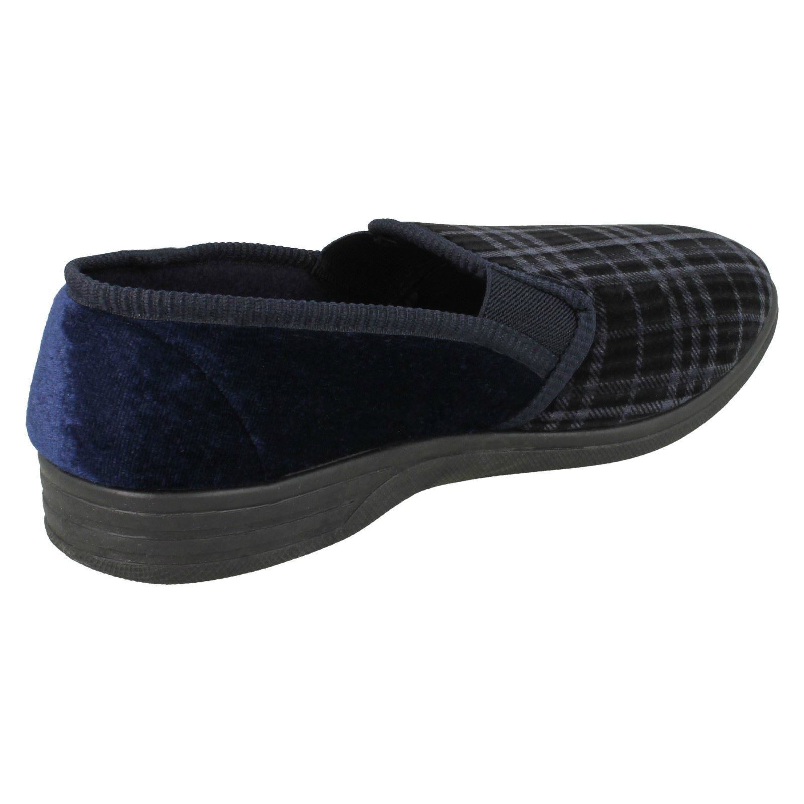 Mens Spot On 'Checked Slippers' - Picture 16 of 19