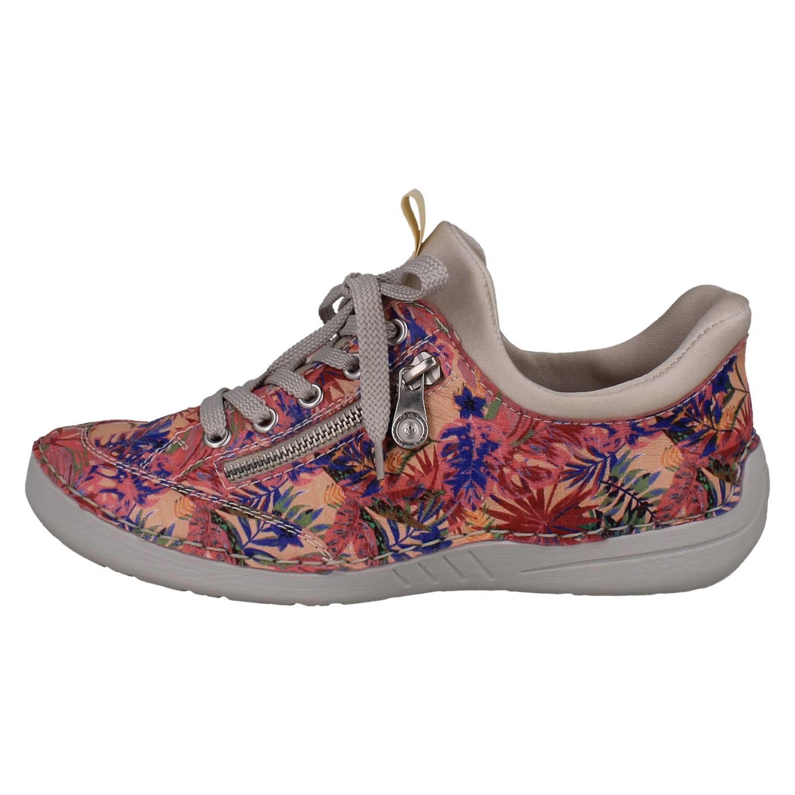 Ladies Rieker Ready2Go Slip On Synthetic Jungle Print Trainers 52567 - Picture 3 of 10