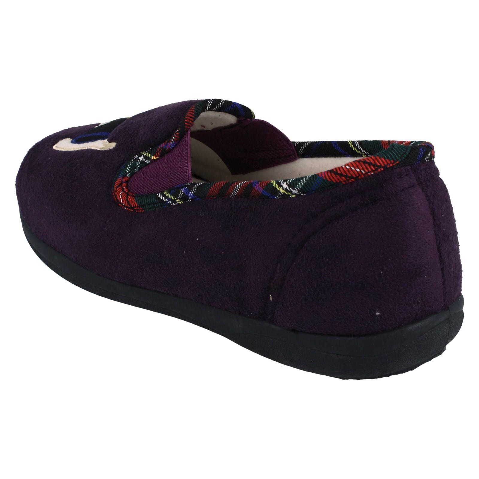 Zapatillas anchas Padders para dama con detalle de perro Scotty Dandie - Imagen 12 de 18