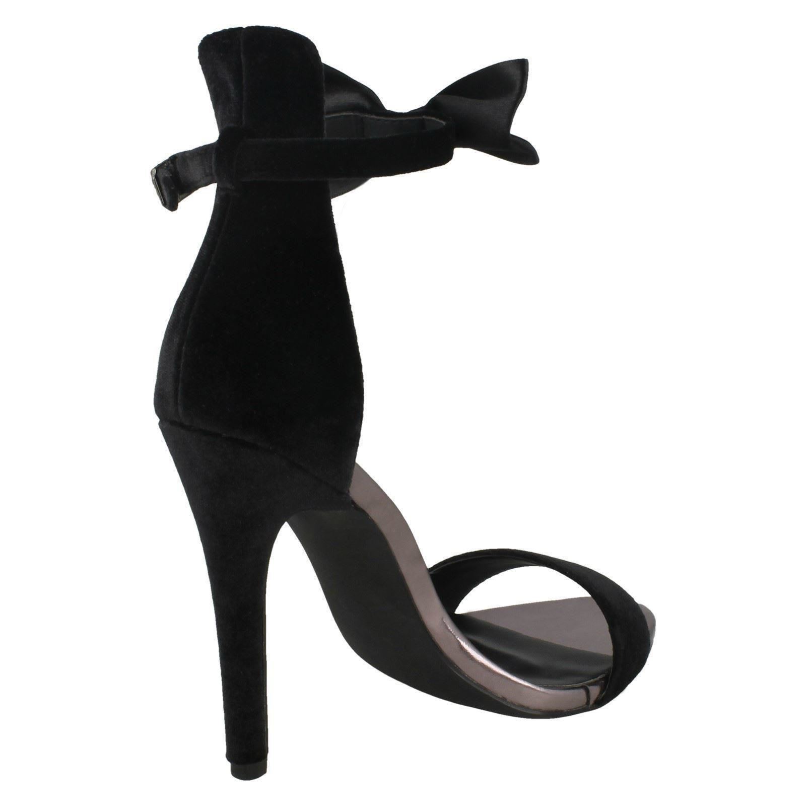 Damen Spot On Samt Knöchelriemen Sandalen - Bild 6 von 18