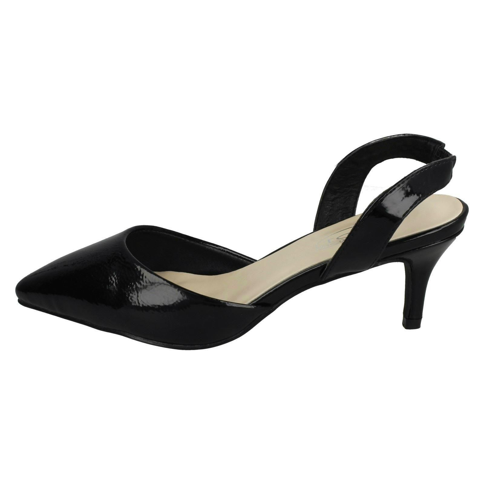 Ladies Spot On Slingback Shoes Heels *F9R0057* - Picture 3 of 73