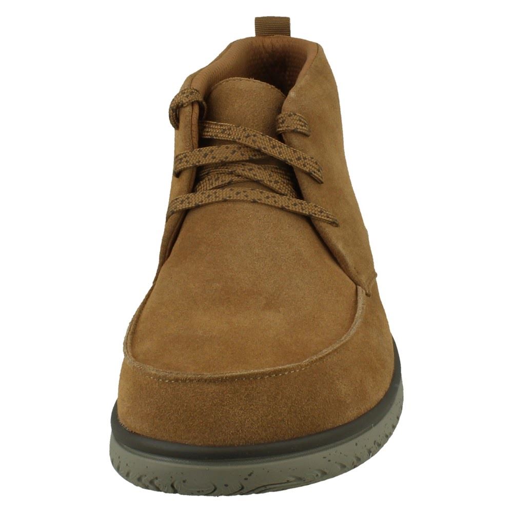 Mens Clarks Suede Leather Moccasin Lace Up Smart Casual Boots: RelaxLite Moc - Picture 18 of 19