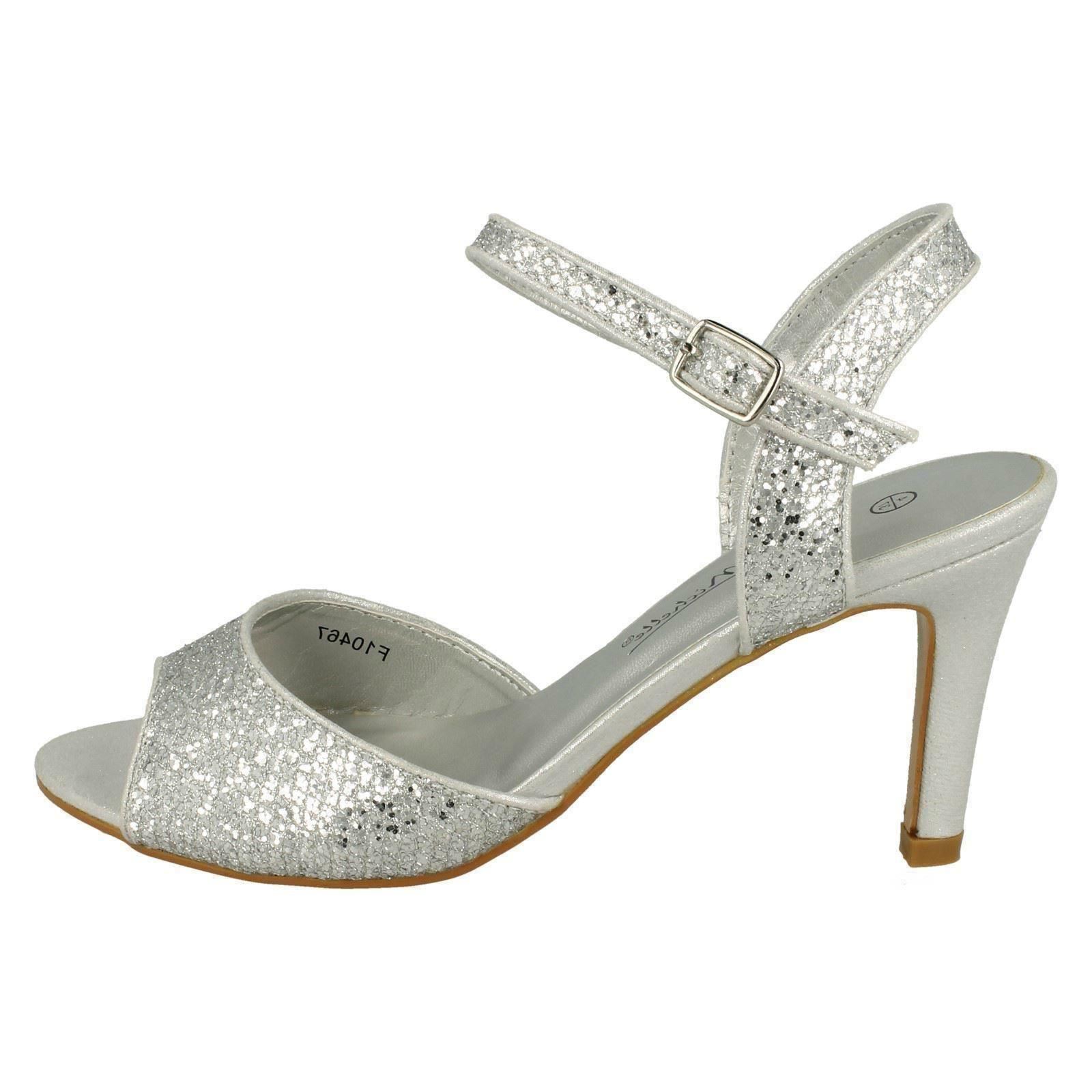 Anne Michelle Ladies Glitter Peep Toe Heels - Picture 21 of 28