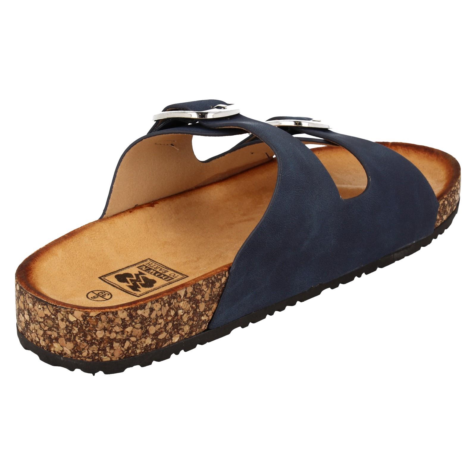 Ladies Down to Earth Low Flatform Dual Buckle Mule Sandal 'F1R2090' - Picture 18 of 46