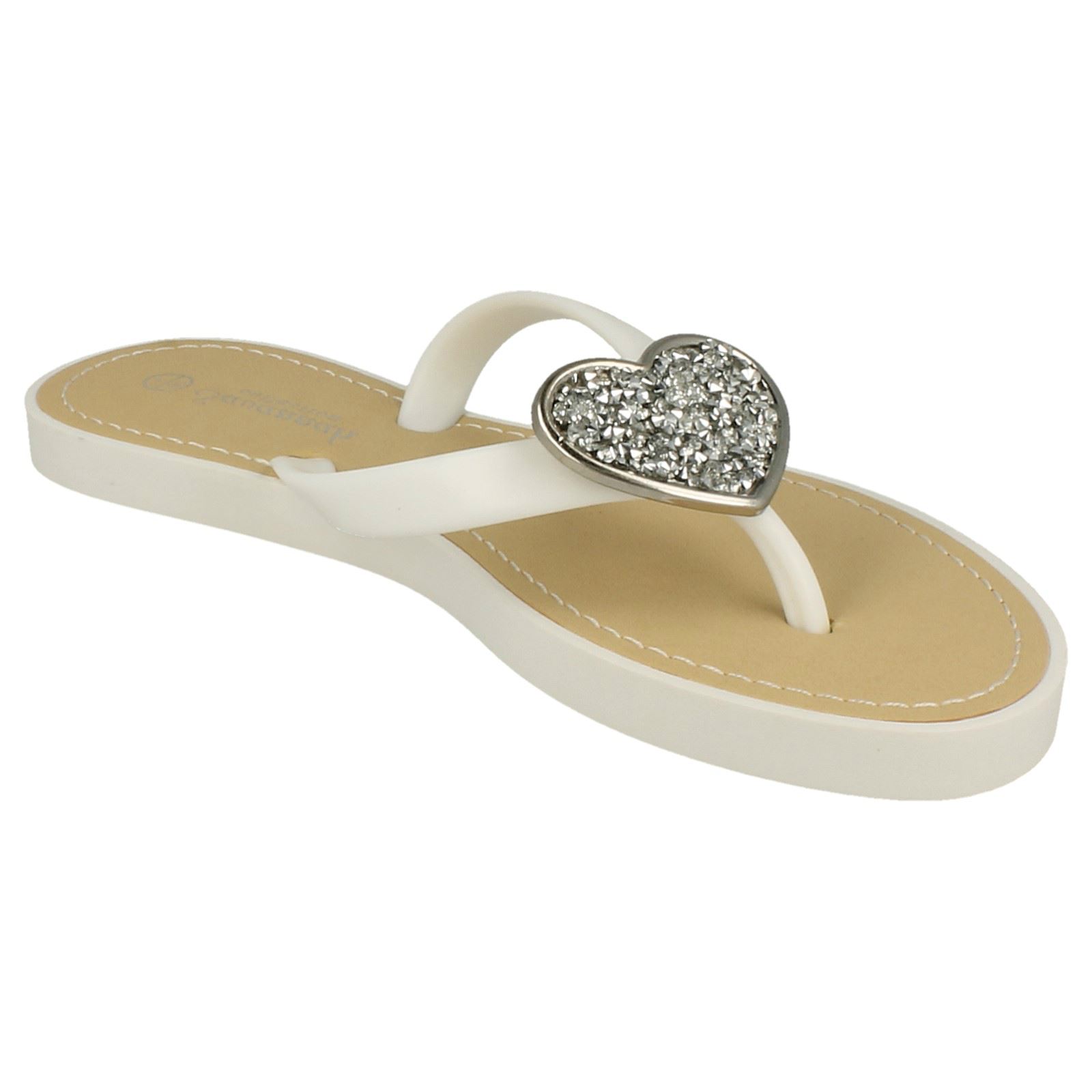 Chanclas elegantes sin cordones con detalles brillantes del corazón para damas Savannah F0R816 - Imagen 35 de 37