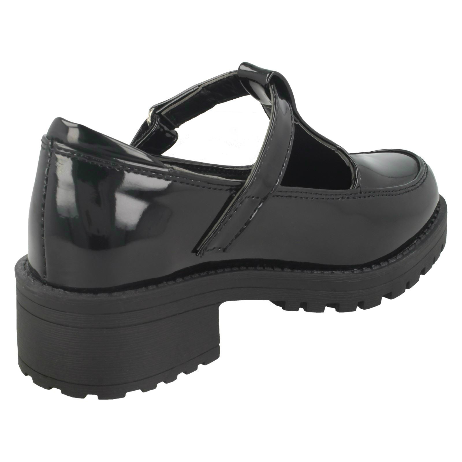 Girls Cool For School Mid Heel T-Bar School Shoes /'H3069/'