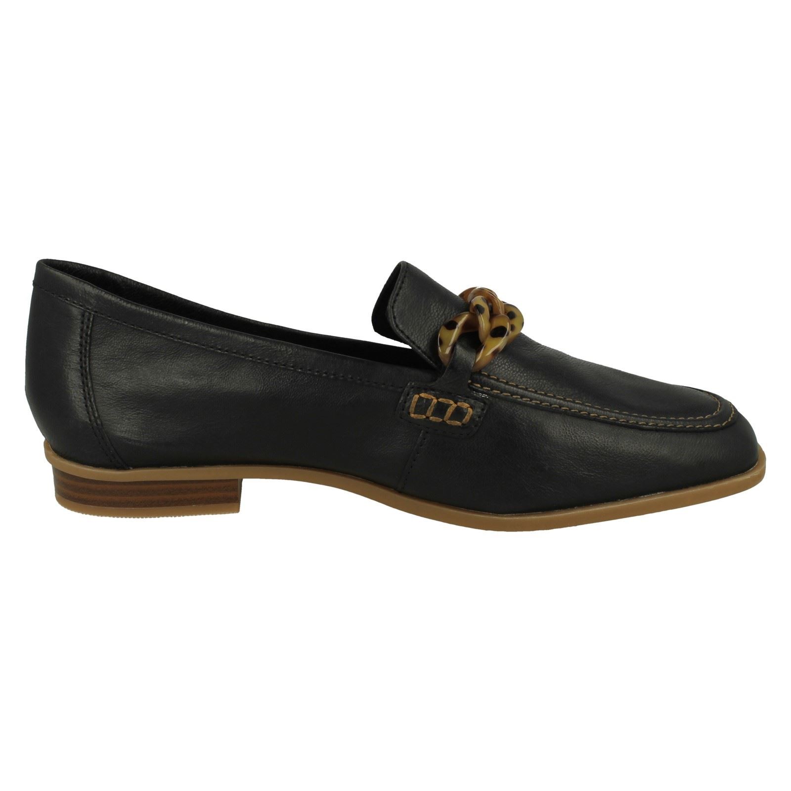Mujer Clarks Cuero Suave Punta Cuadrada Mocasines Estilo Smart Zapatos: Sarafyna - Picture 7 of 55