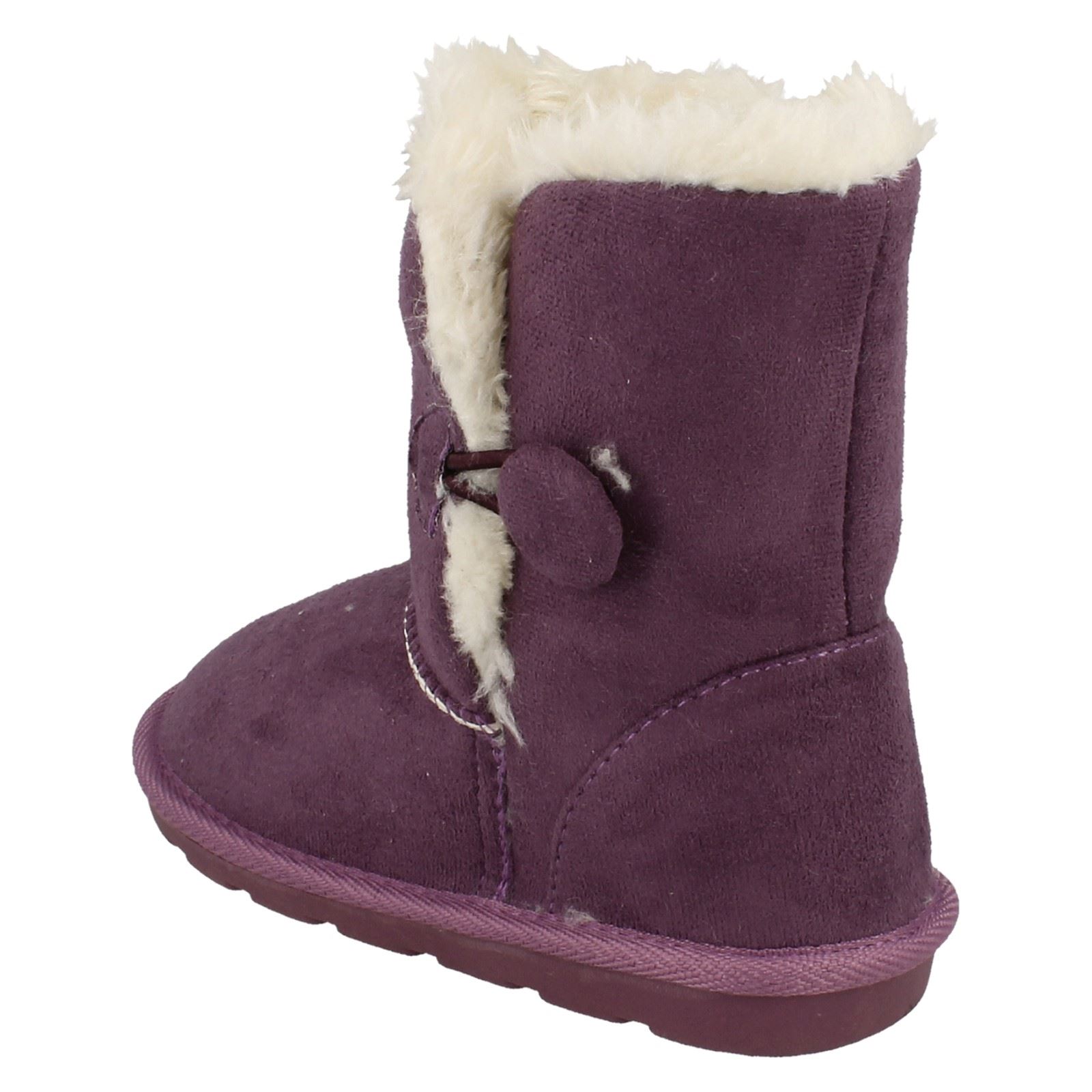 Girls Spot On Faux Fur Lined Short Boots - Picture 7 of 19