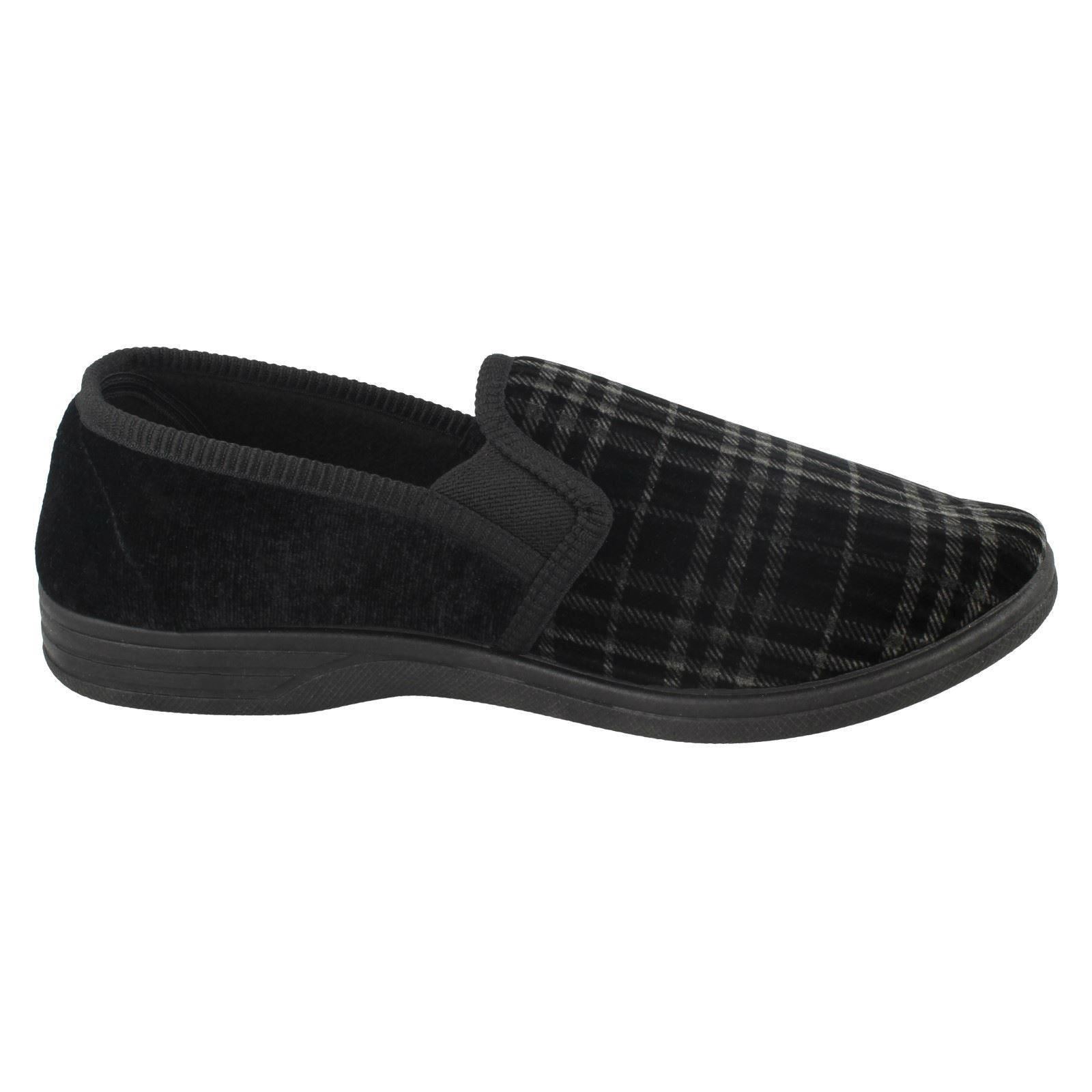 Mens Spot On 'Checked Slippers' - Picture 9 of 19