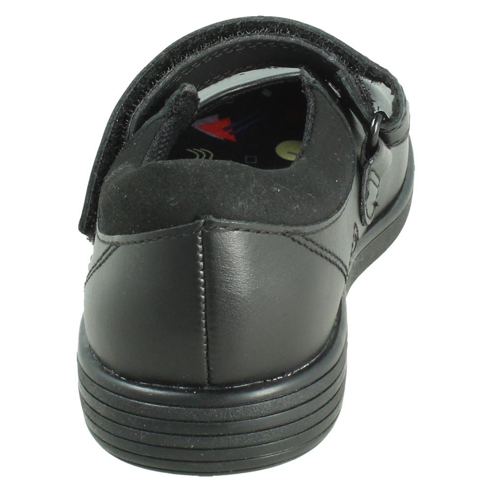 Niñas Clarks Cuero/Patente Estilo Mary Jane Zapatos Escolares "Jazzy Jig K" - Imagen 5 de 19
