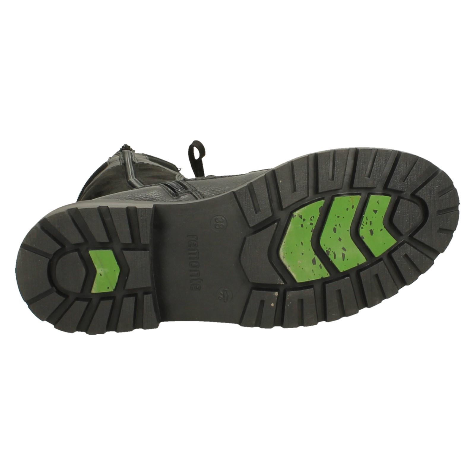 Bottines Femme Rieker Style Motard - Cuir, Fermeture éclair Et Dentelle - Modèle D0B76 - Neuf