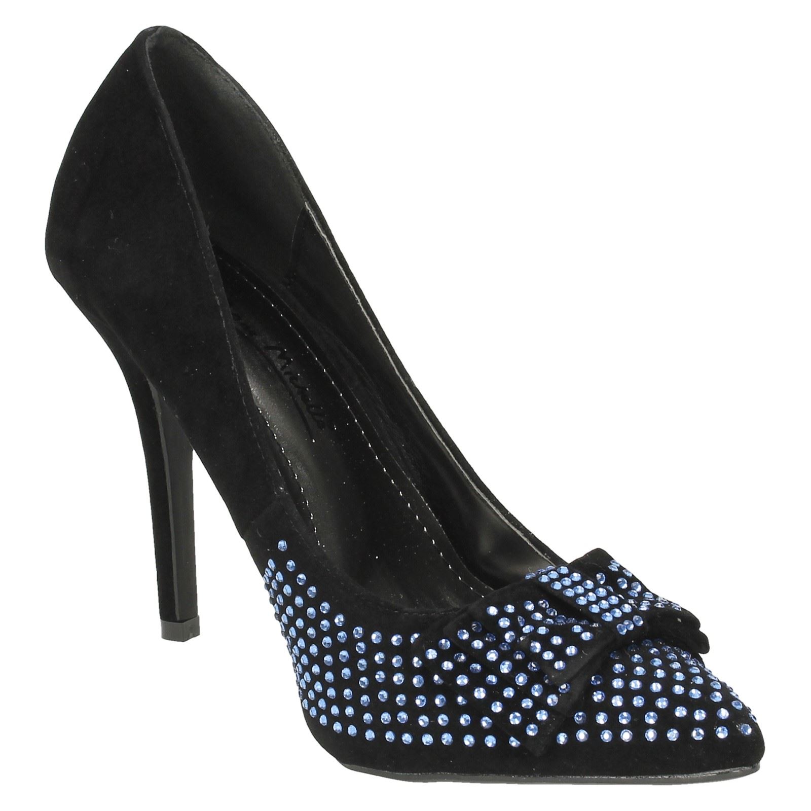 Anne Michelle Ladies Diamante Bow Detail Party Shoes - Picture 8 of 28