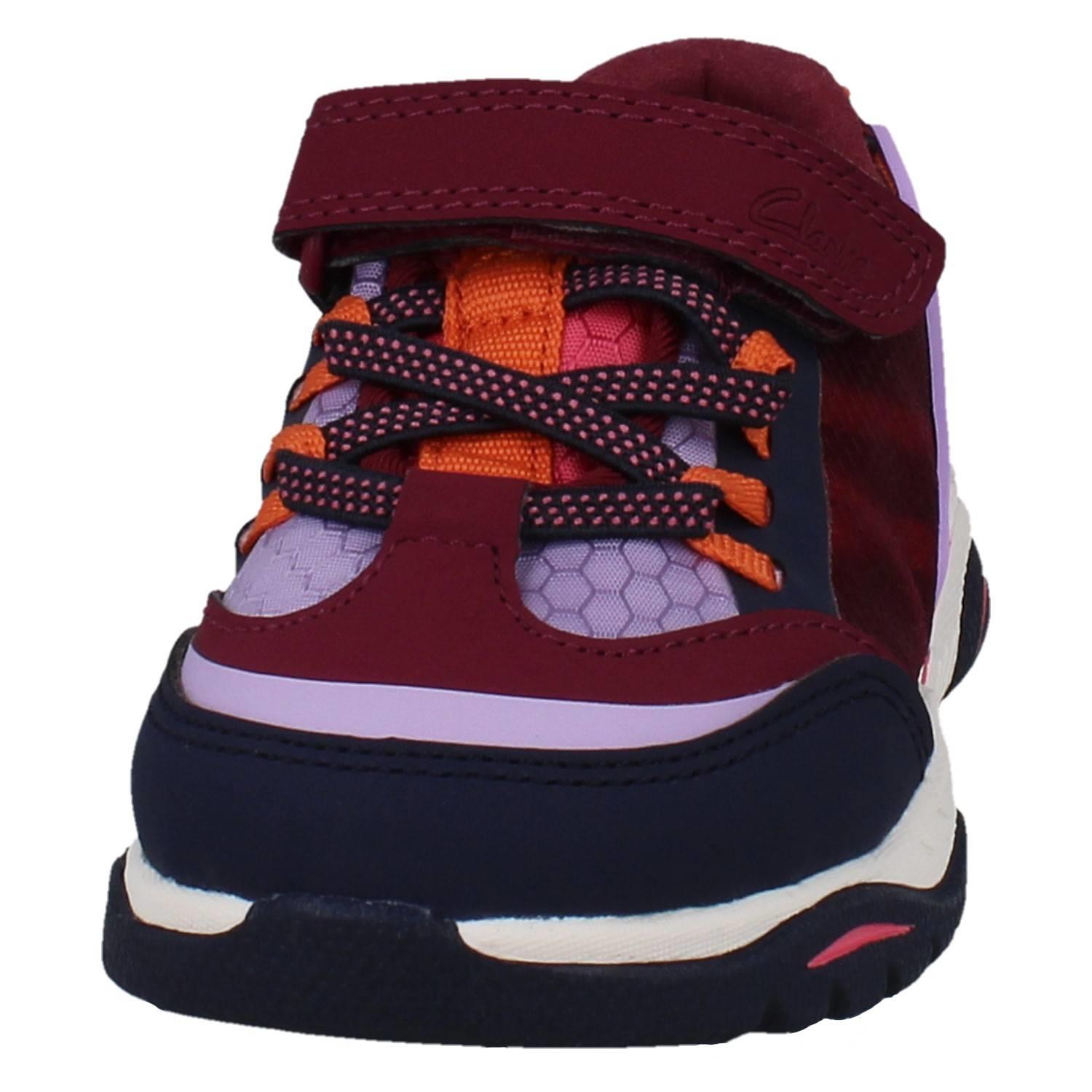 Kids Clarks Vegan Colour-Pop Machine Washable Sports Trainers *Feather Track* - Picture 18 of 37