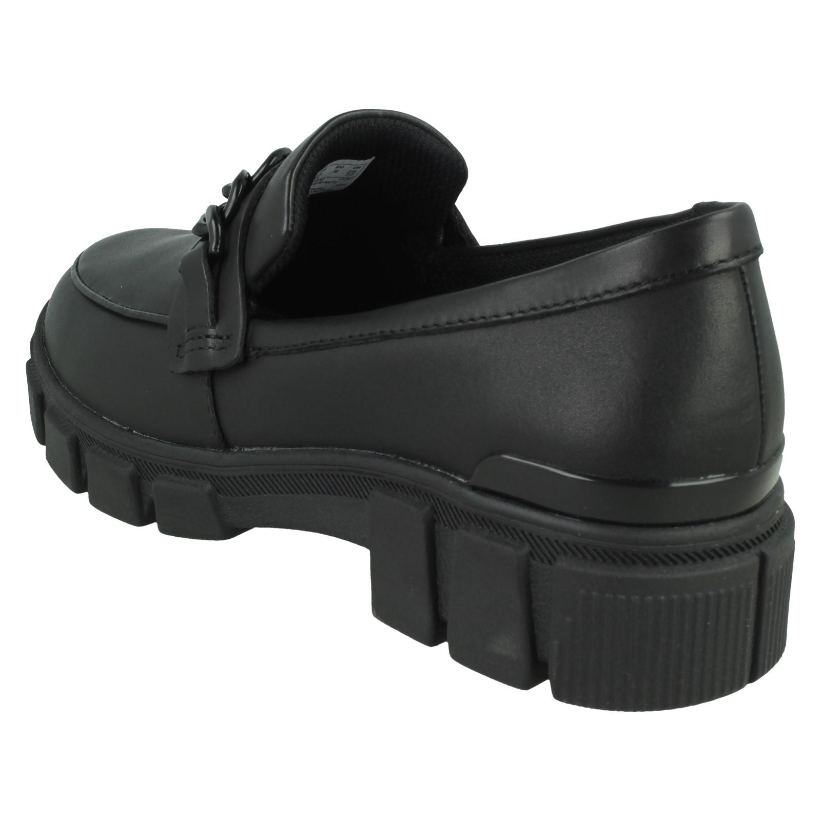 Girls Clarks Leather / Patent Chunky Sole School Shoes Evyn Walk Y - Picture 13 of 19