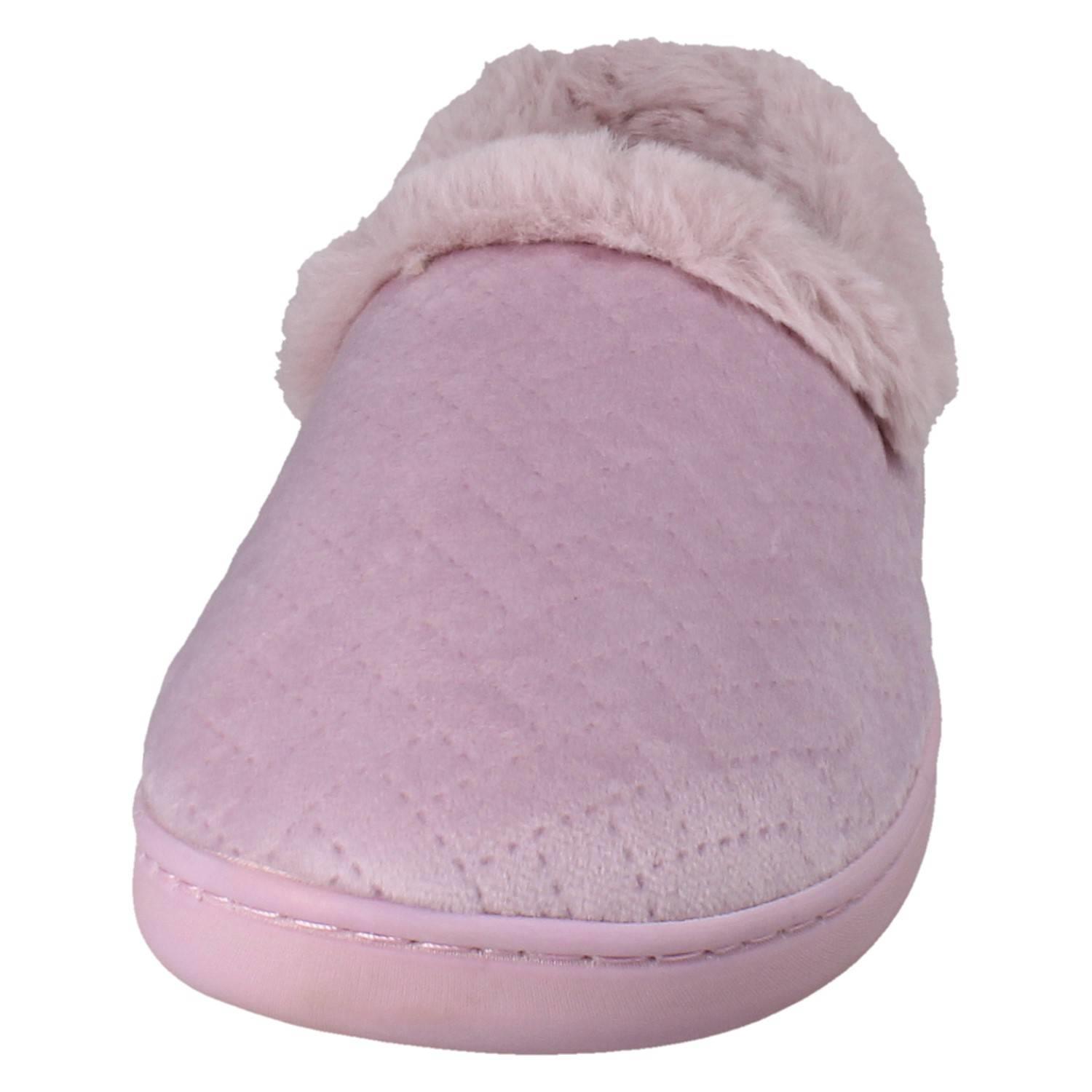 Ladies Clarks Wide Fitting Faux-Fur Woven Quilted Textile Slippers *Twyla Star* - Picture 9 of 19