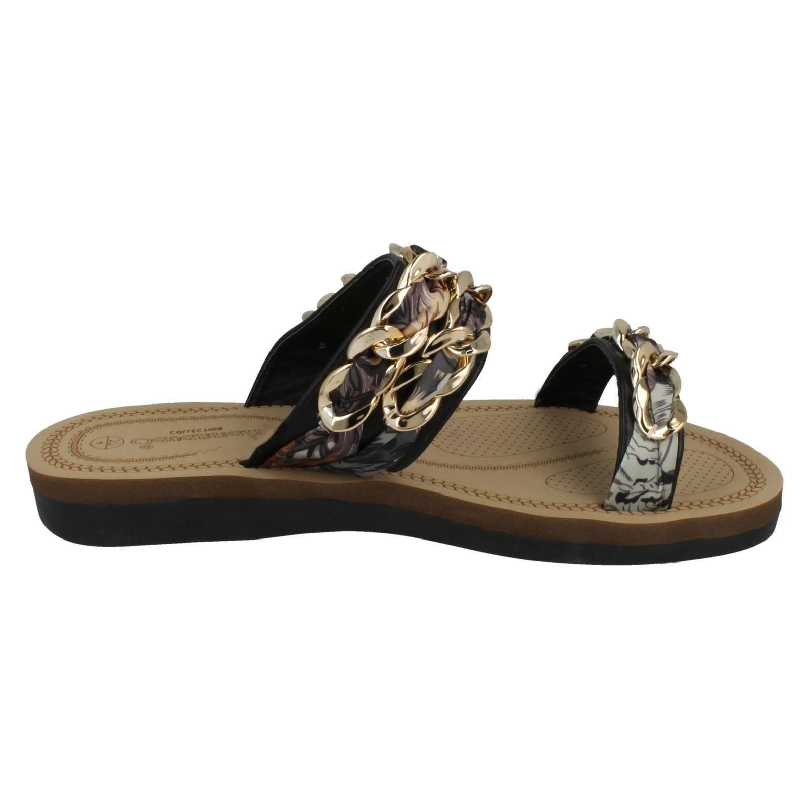 Damen Savannah flache doppelt geflochtene klobige Riemen Sandalen F0R0062 - Bild 7 von 19