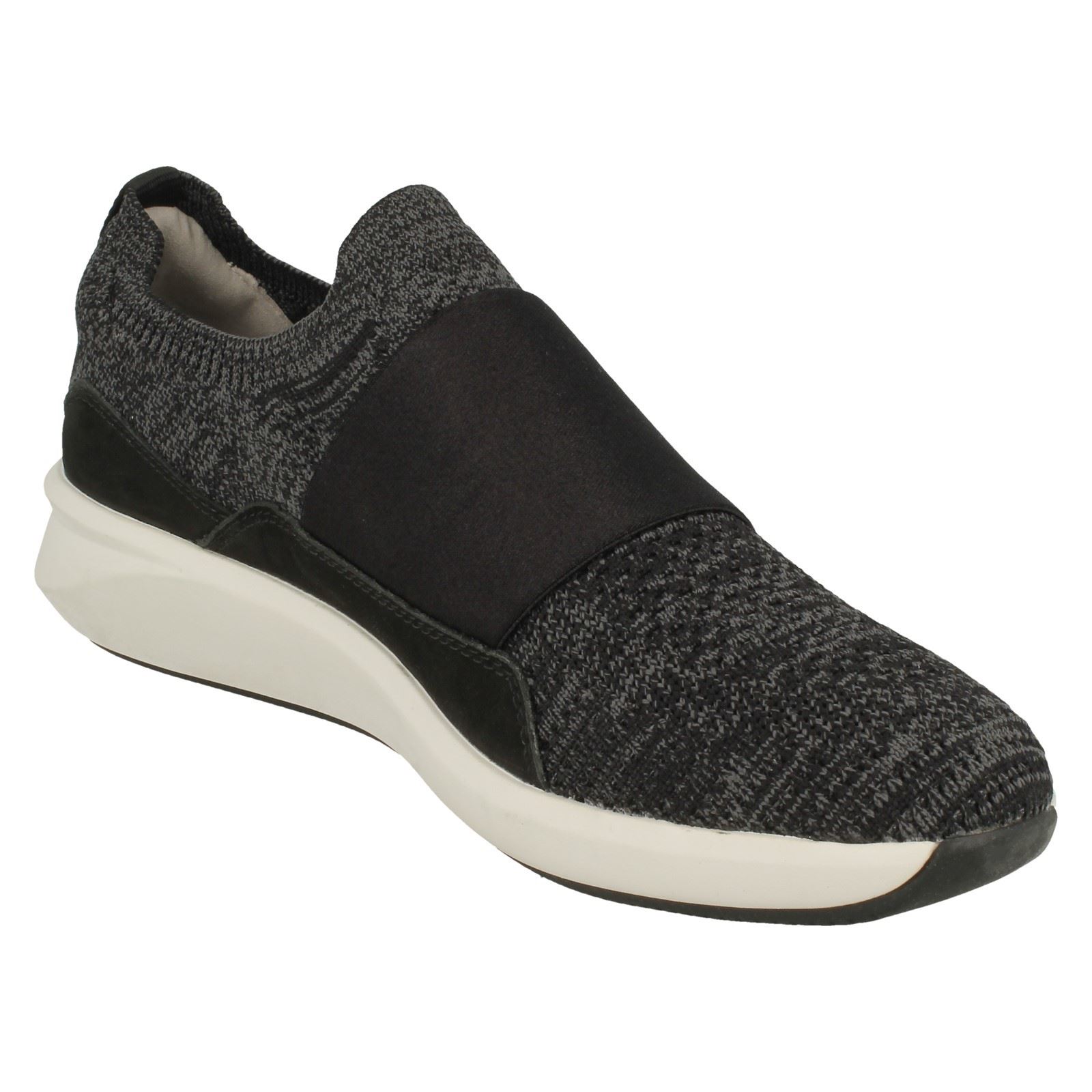 Ladies Clarks Un Rio Knit Elasticated Strap Detailed Trainers - Picture 8 of 19