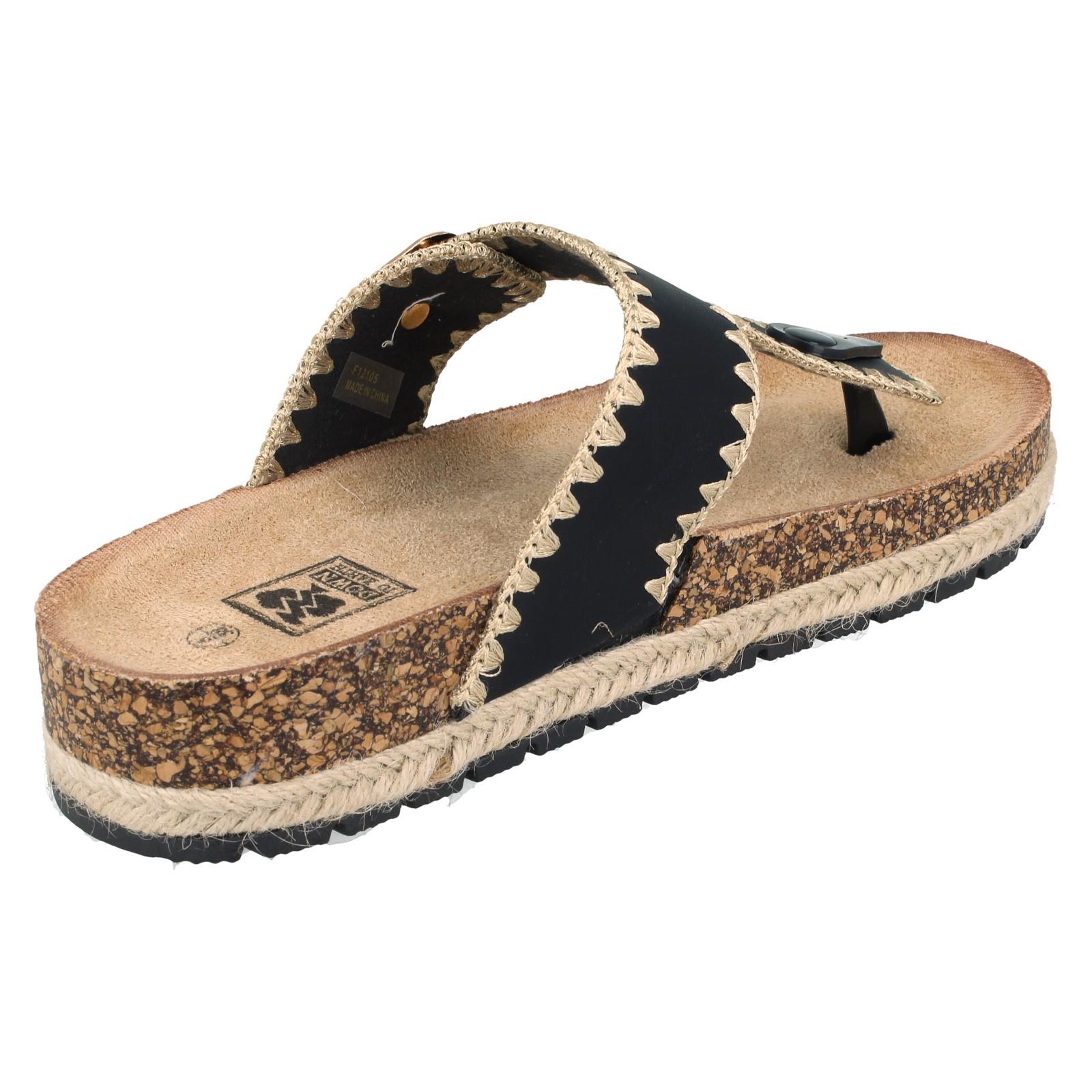 Ladies Down To Earth F12105 Toe Post Sandals - Picture 6 of 19