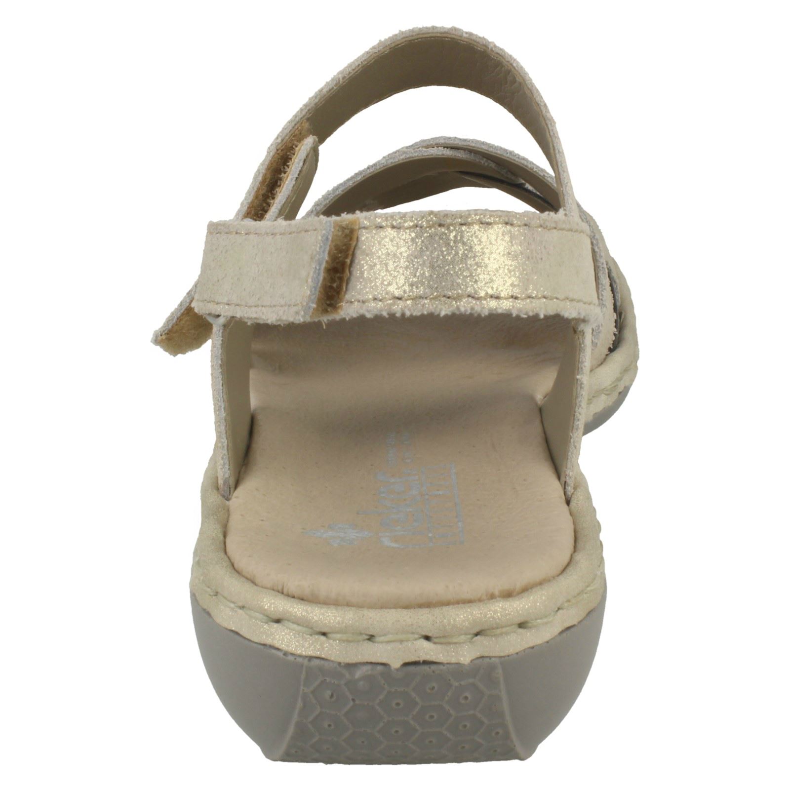 Ladies Rieker Casual Open Toe Hook & Loop Slingback Leather Sandals 659L5 | eBay