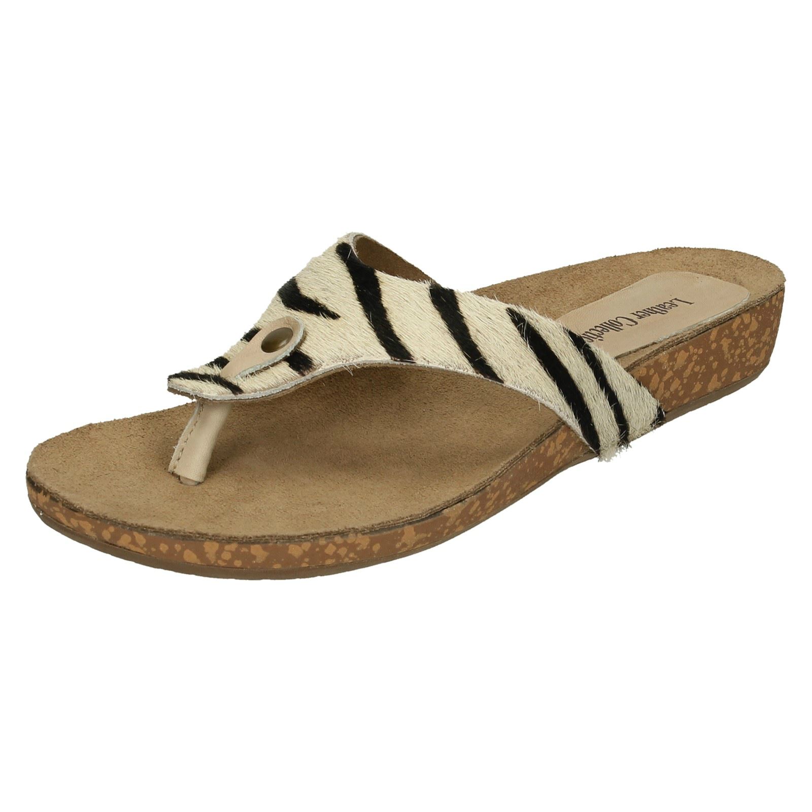 Ladies Leather Collection Casual Toe - Post Sandals - Picture 2 of 37
