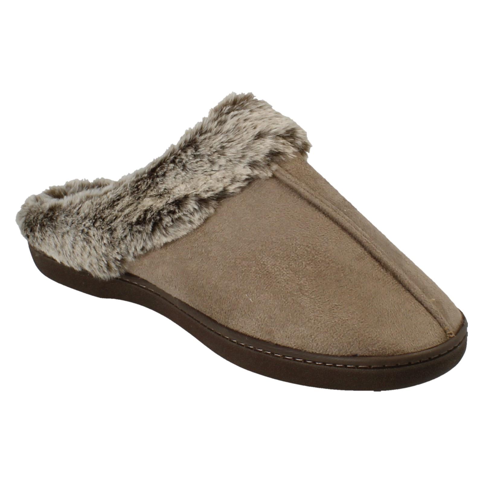 Laddies Padders Fur Lined Machine Washable Wide Fit Mule Slippers Florrie - Picture 17 of 19