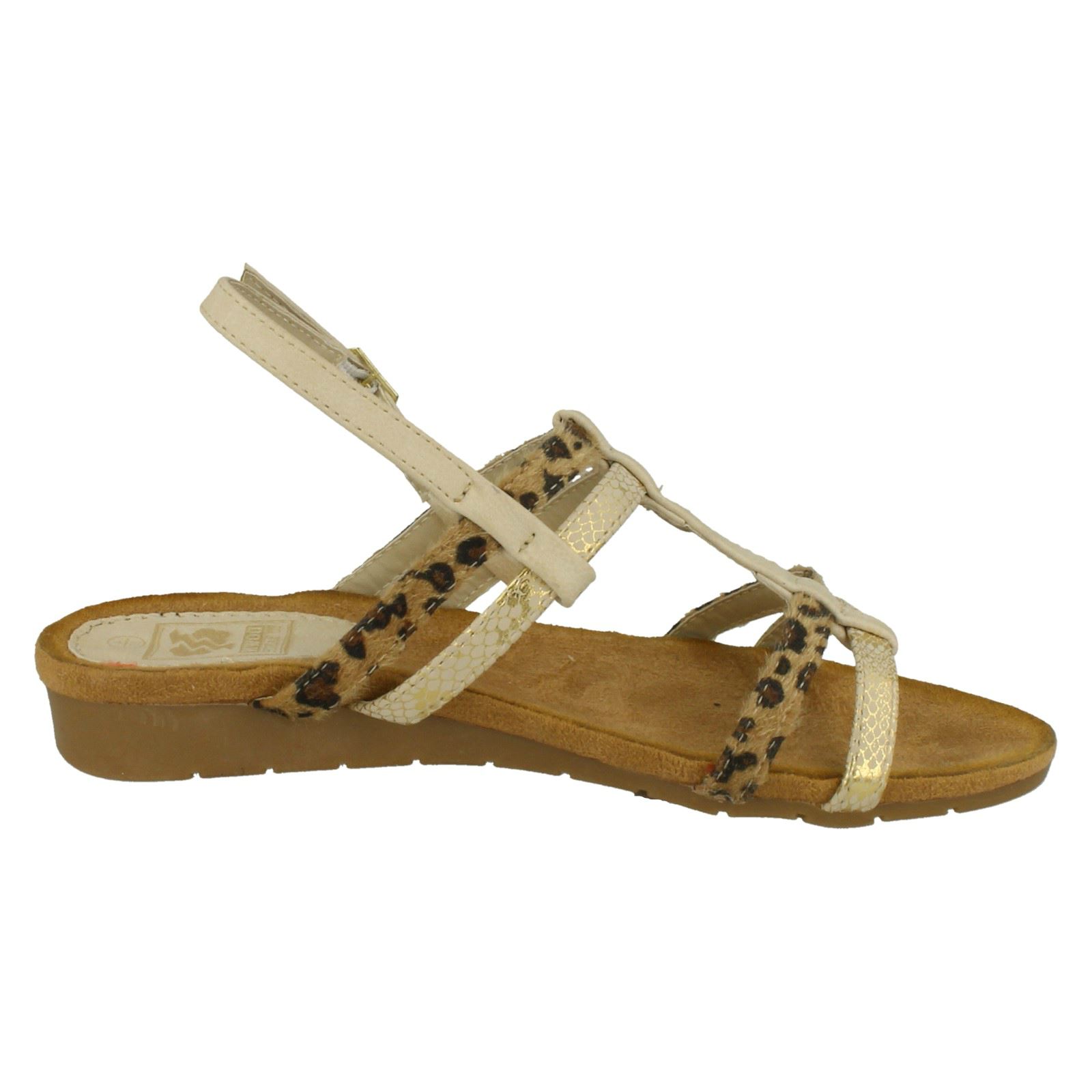 Ladies Down To Earth T Bar Slingback Sandals - Picture 3 of 19