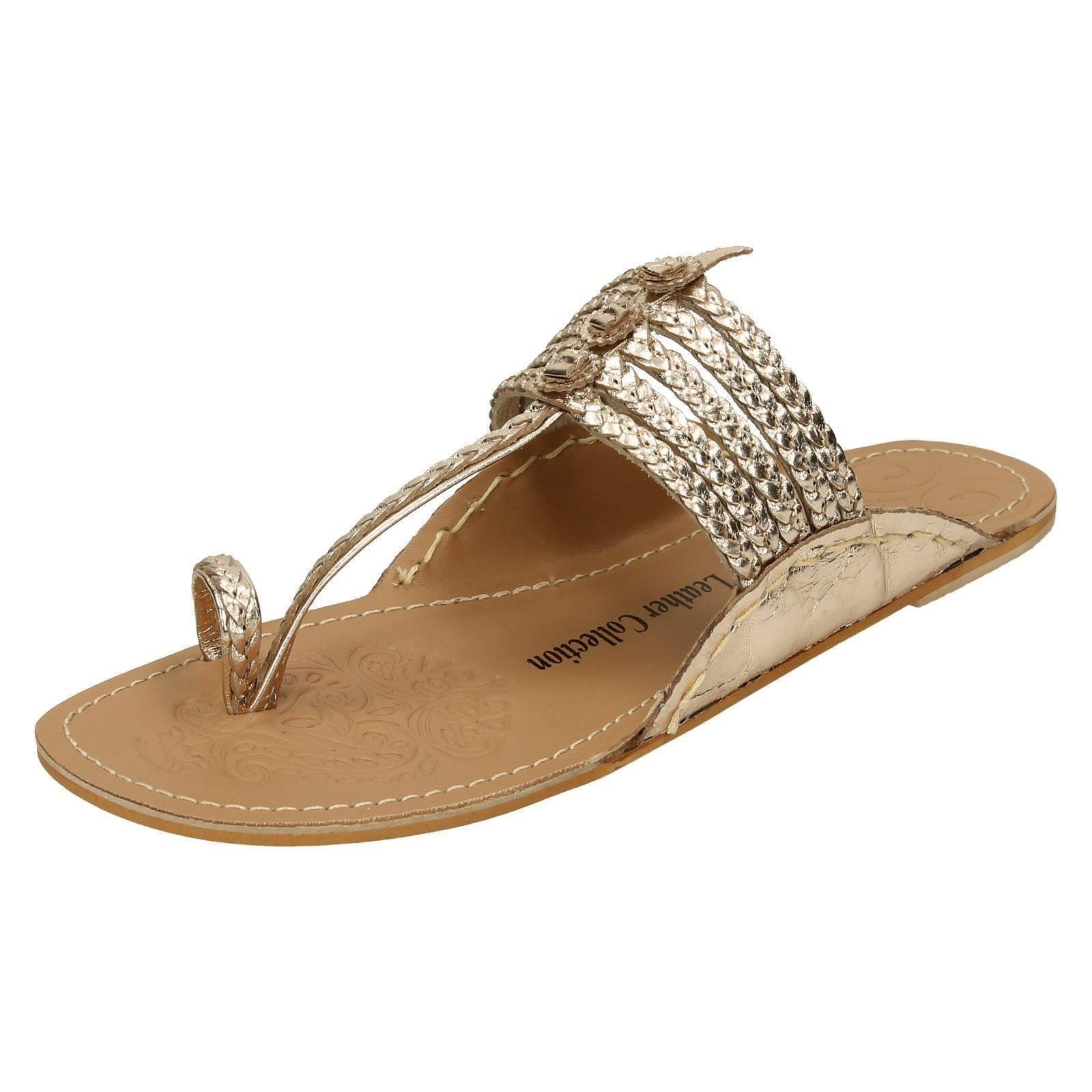 Ladies Leather Collection Flat Toeloop 'Braided Sandals' - Picture 11 of 55