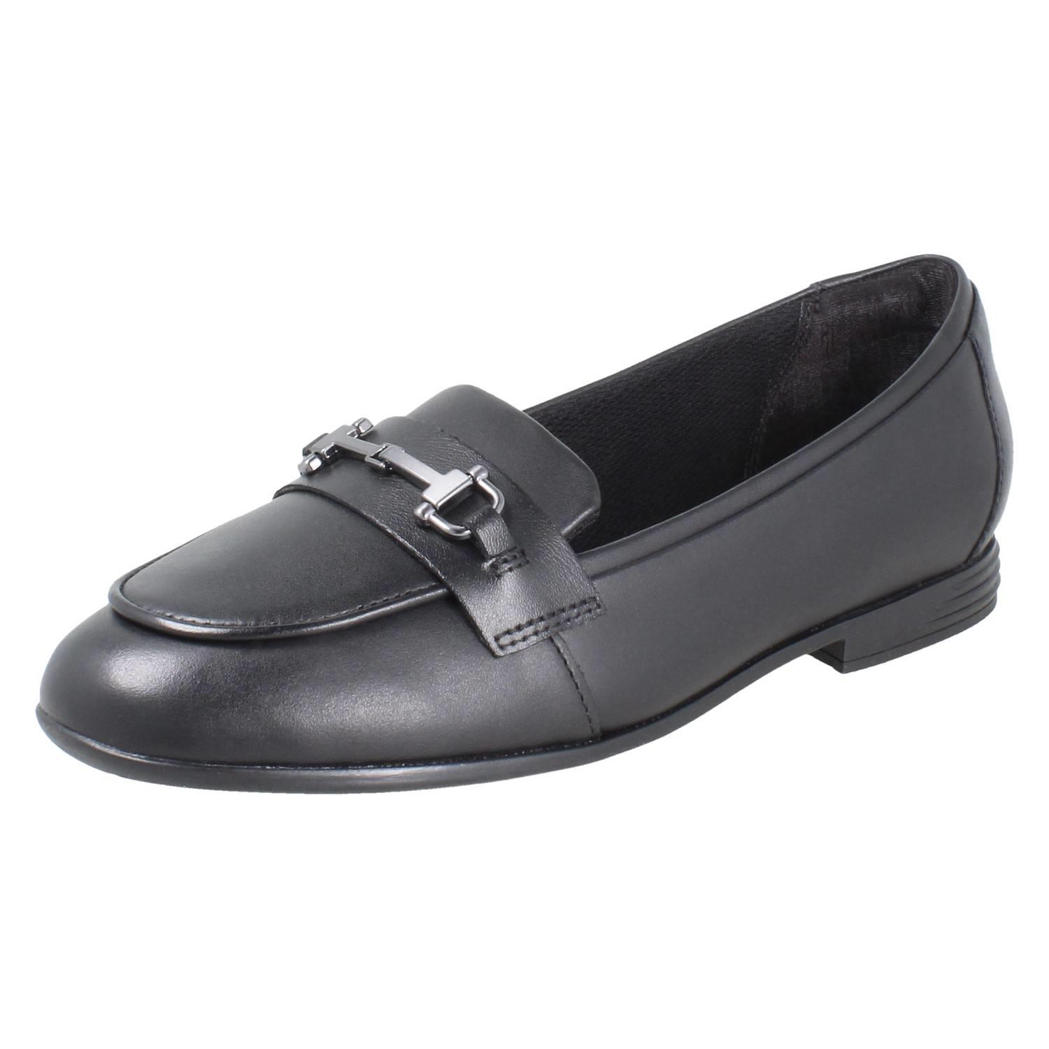 Girls Clarks Horse Bit Trim Leather Slip On Loafer School Shoes *Finja Loafer* - Picture 11 of 37