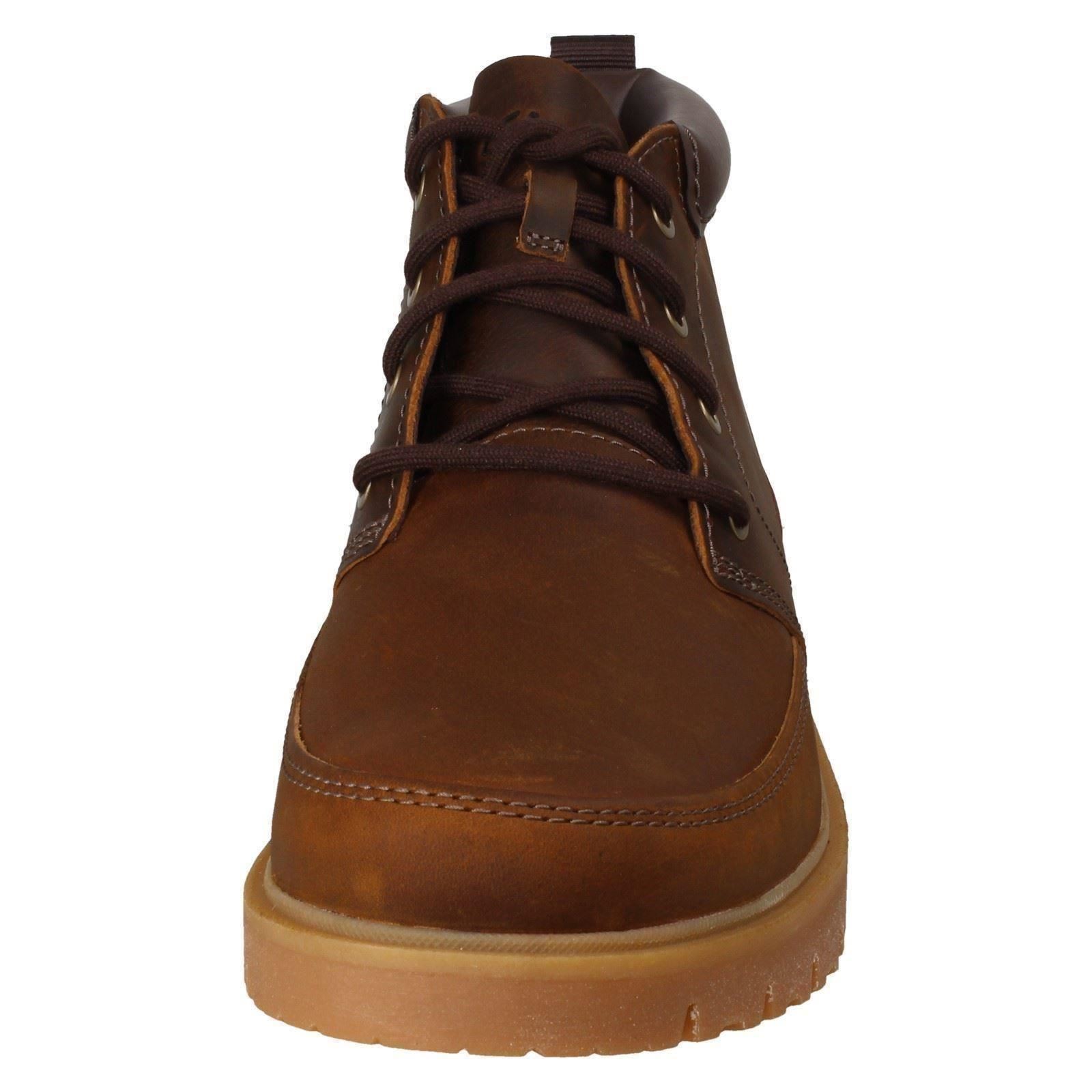 Mens Clarks Leather Lace Up Ankle Boots Rossdale Mid - Picture 3 of 19