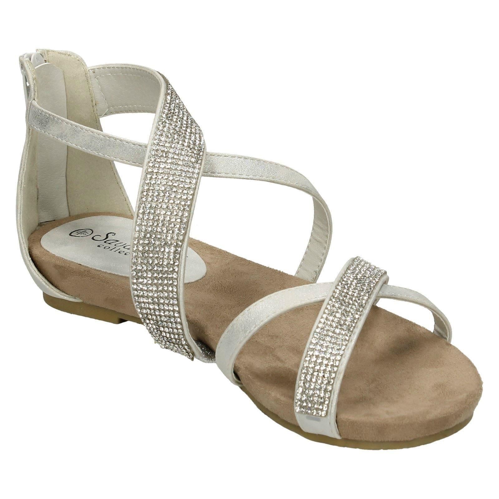 Savannah Damen-Sandalen niedriger Keilabsatz – Diamanten X-Riemen - Bild 27 von 28