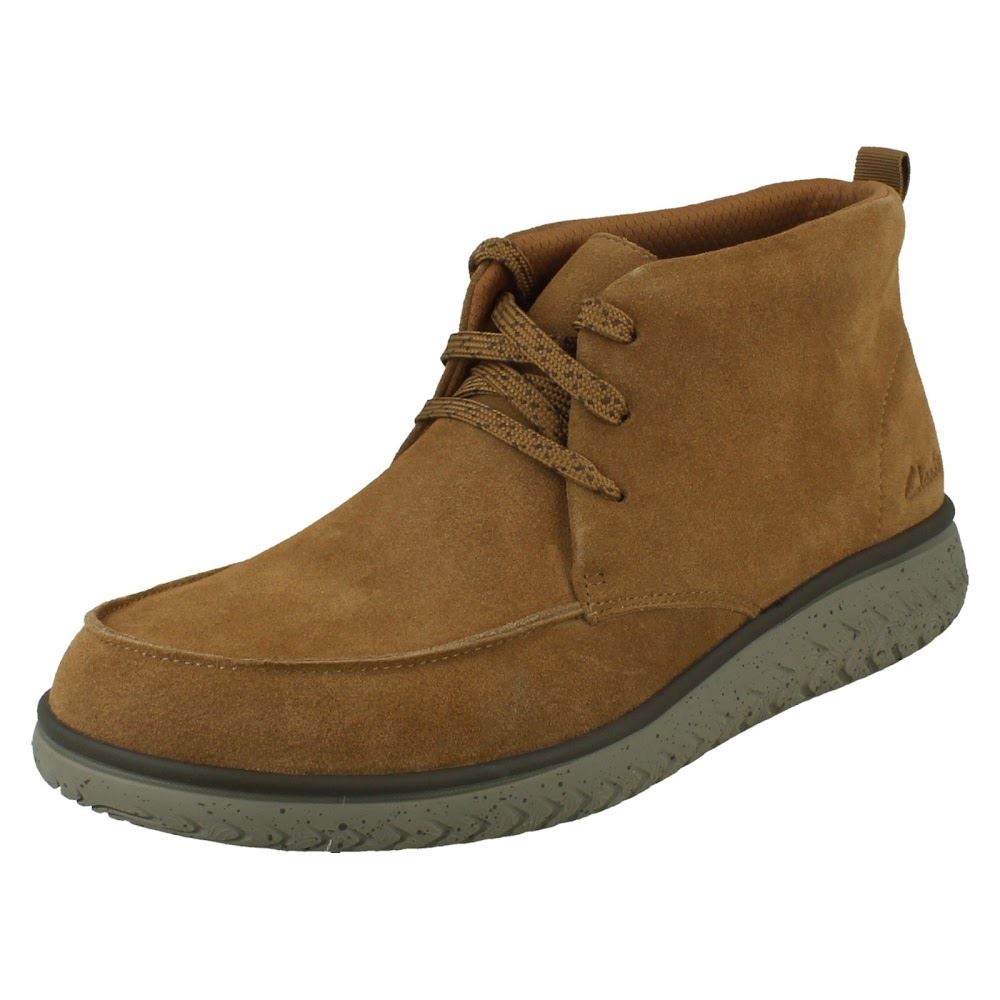 Mens Clarks Suede Leather Moccasin Lace Up Smart Casual Boots: RelaxLite Moc - Picture 11 of 19