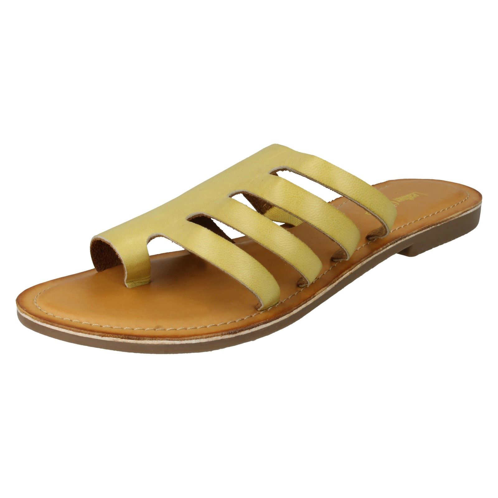 Damen Leder Kollektion Slipper Flache Riemchen Sandalen - Bild 38 von 46
