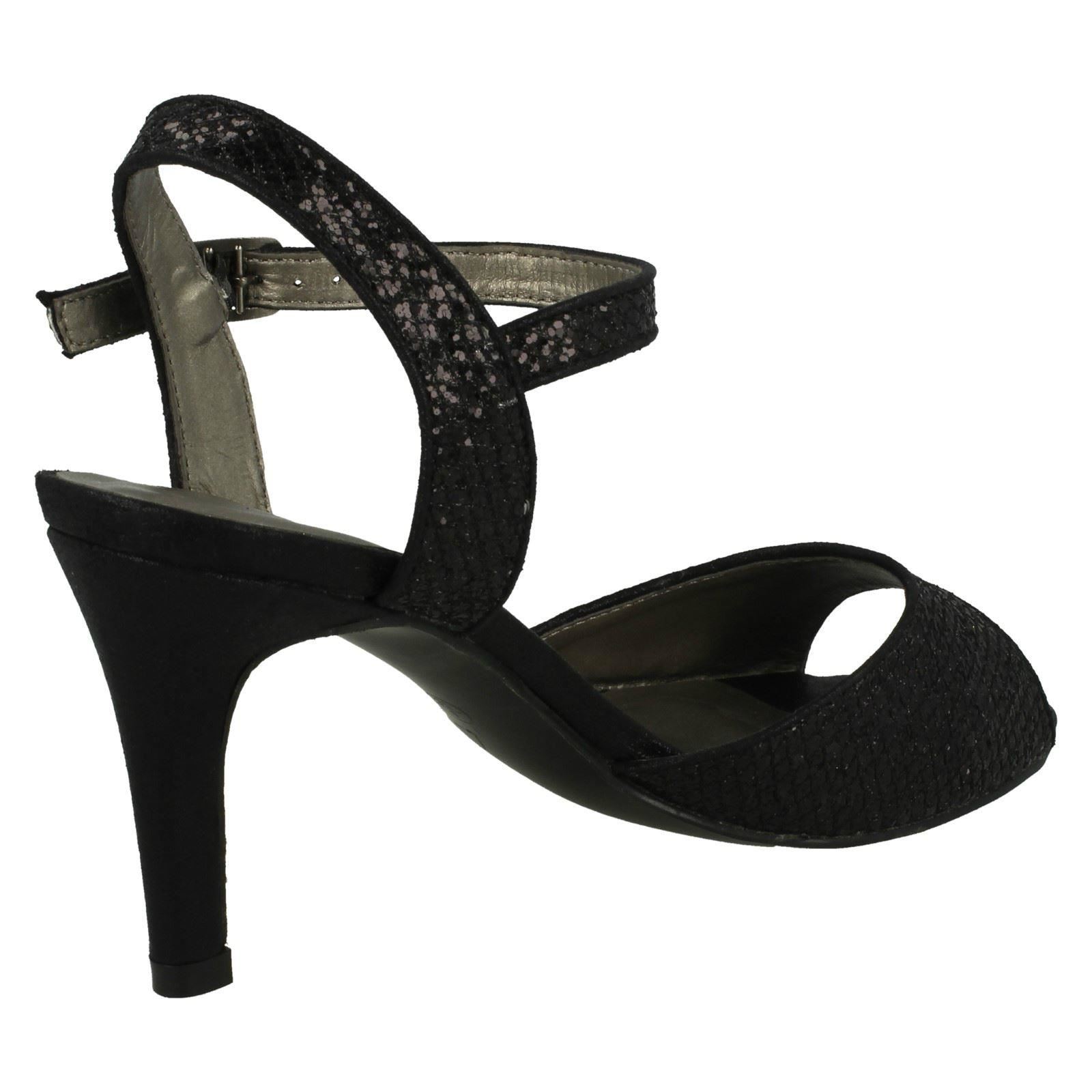 Anne Michelle Ladies Glitter Peep Toe Heels - Picture 6 of 28