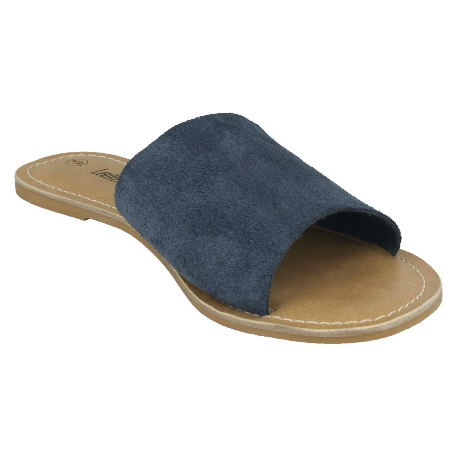 Ladies Leather Collection Suede Mule Sandals - Picture 53 of 55