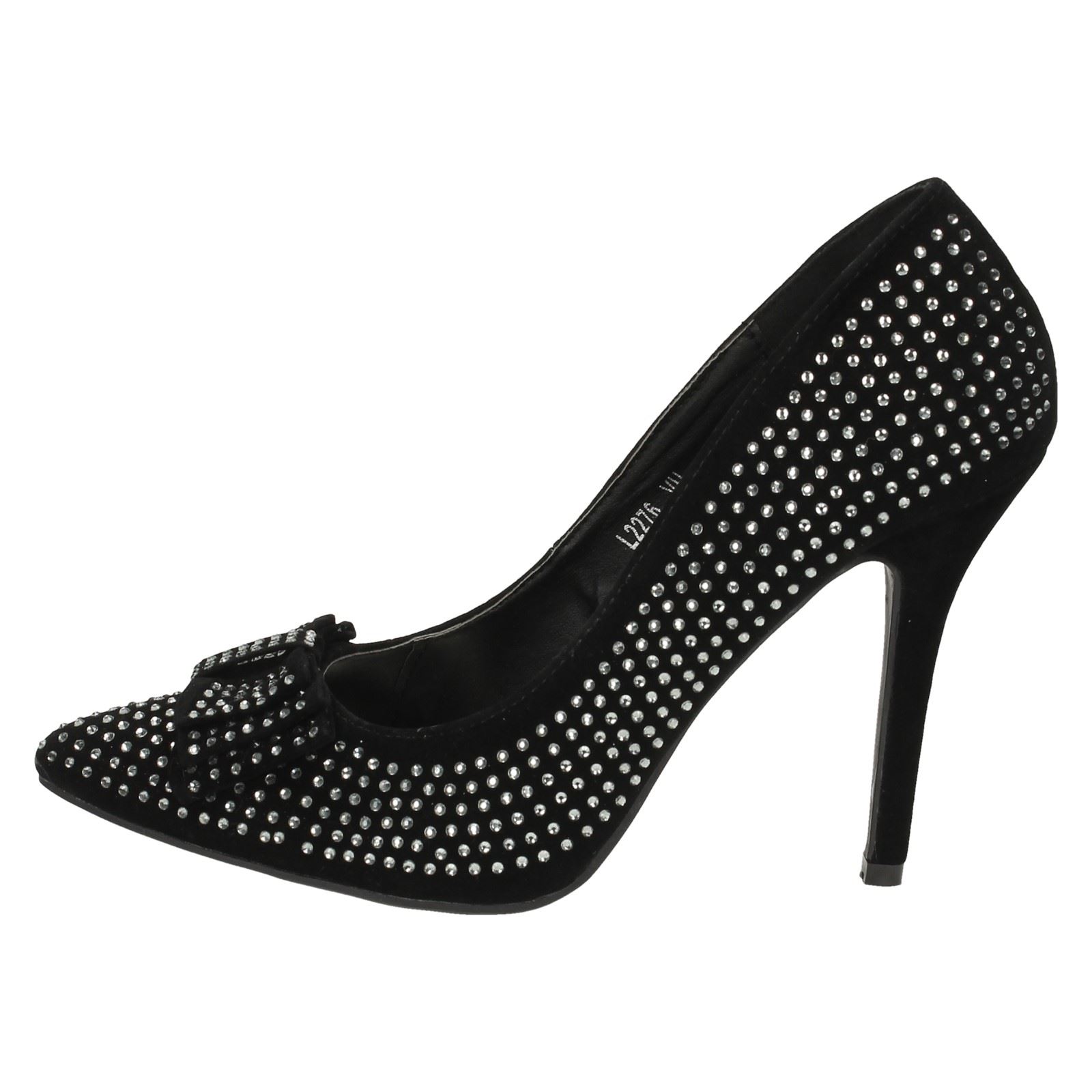 Anne Michelle Ladies Diamante Bow Detail Party Shoes - Picture 12 of 28