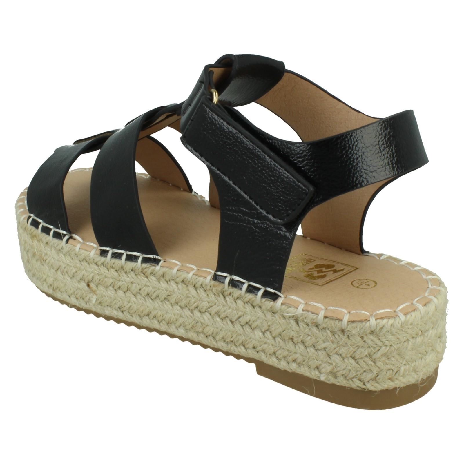 Ladies Down to Earth Gladiator Platform Espadrille with Ankle Strap *F1R2084* - Picture 4 of 28
