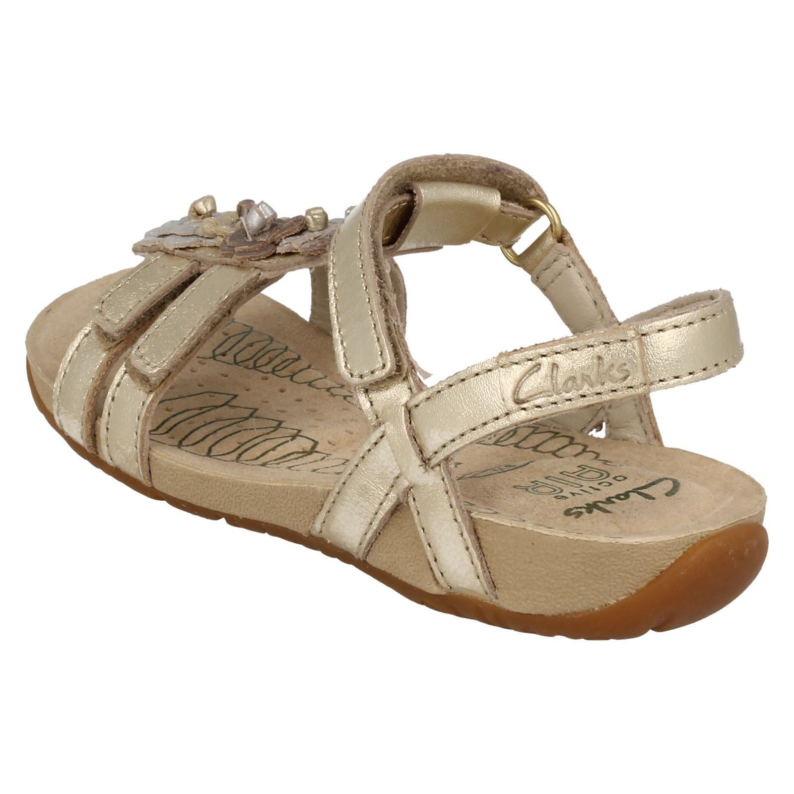 Sandalias Clarks para doradas niñas Fleur metálicas Rio qPw0drzq