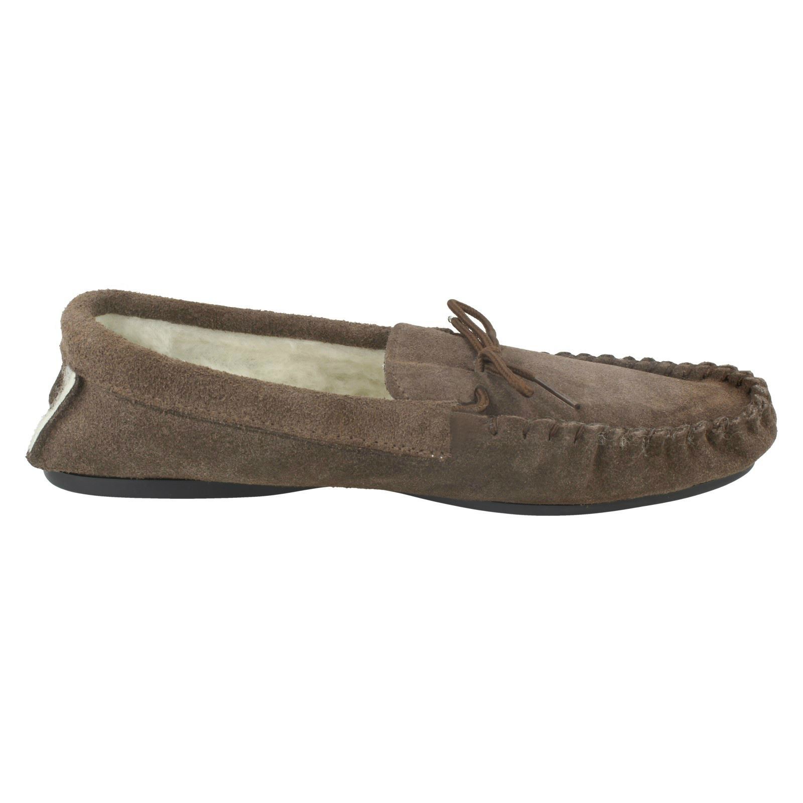 Mens Spot On Vamp Moccasin Fleece Lined Slippers 'Mocc' - Picture 8 of 19