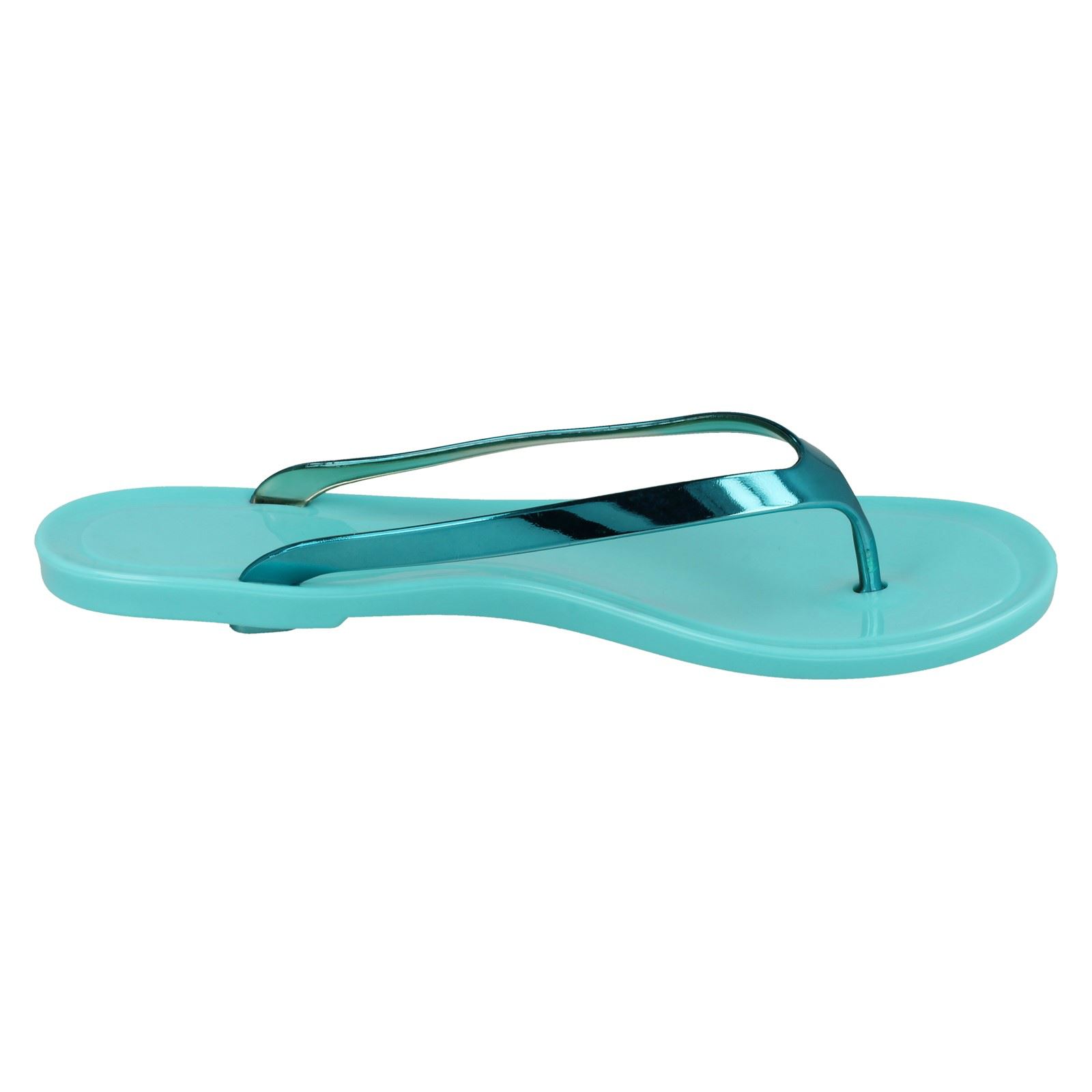 Damen Spot On flache metallische Zehenstegsandalen *Gelee * - Bild 22 von 28