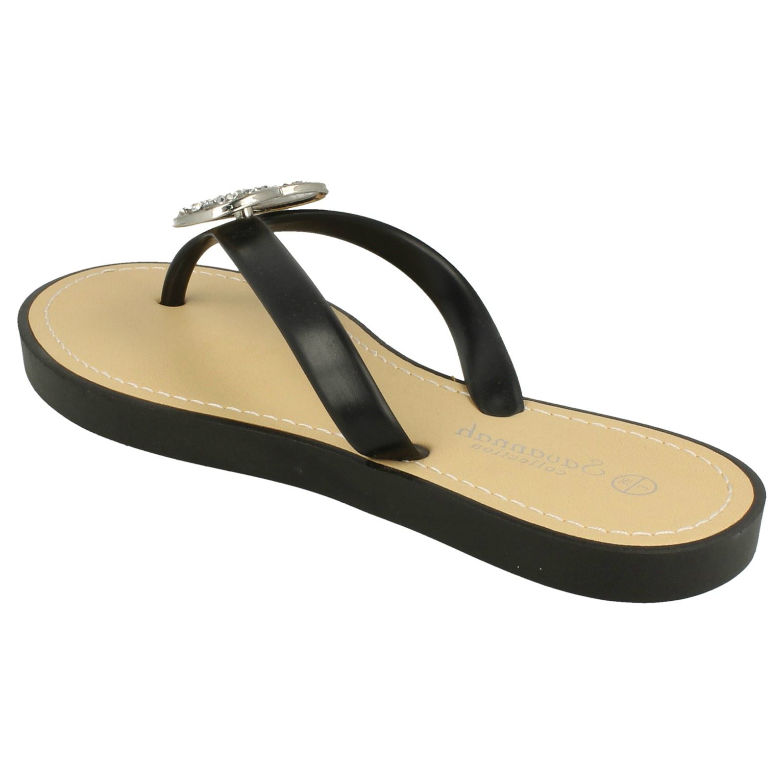 Chanclas elegantes sin cordones con detalles brillantes del corazón para damas Savannah F0R816 - Imagen 4 de 37