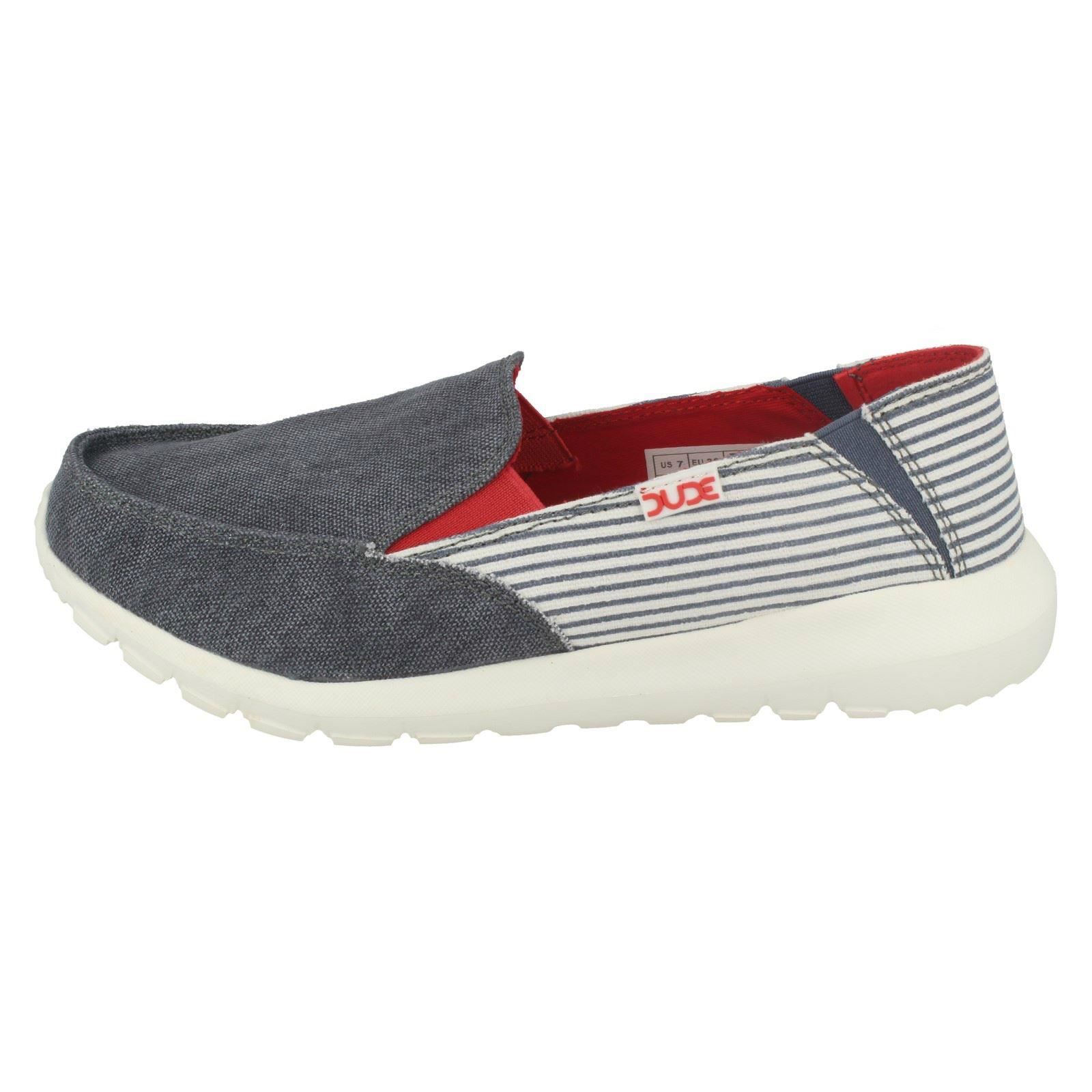 Pumps Slip Marine Ava blue Casual Ladies Dude Stripe On Hey XtqRUw