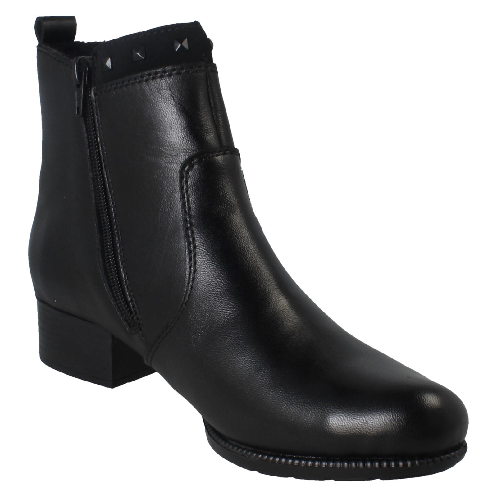 Rieker Ladies Zip Fastening Stud Detailed Ankle Boots 78657 - Picture 8 of 10