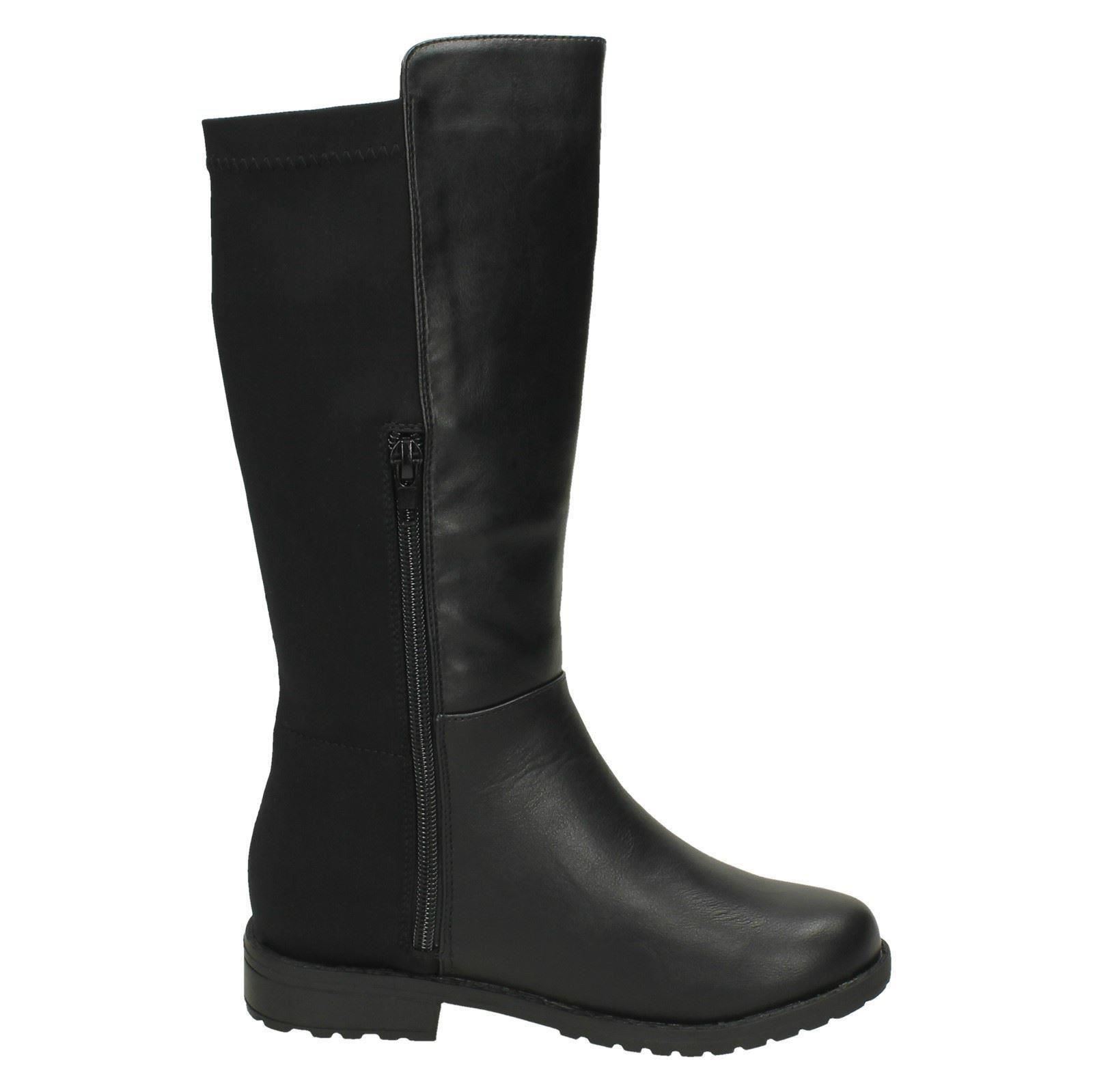 Girls Spot On Mid Heel Calf Boots - Picture 5 of 19