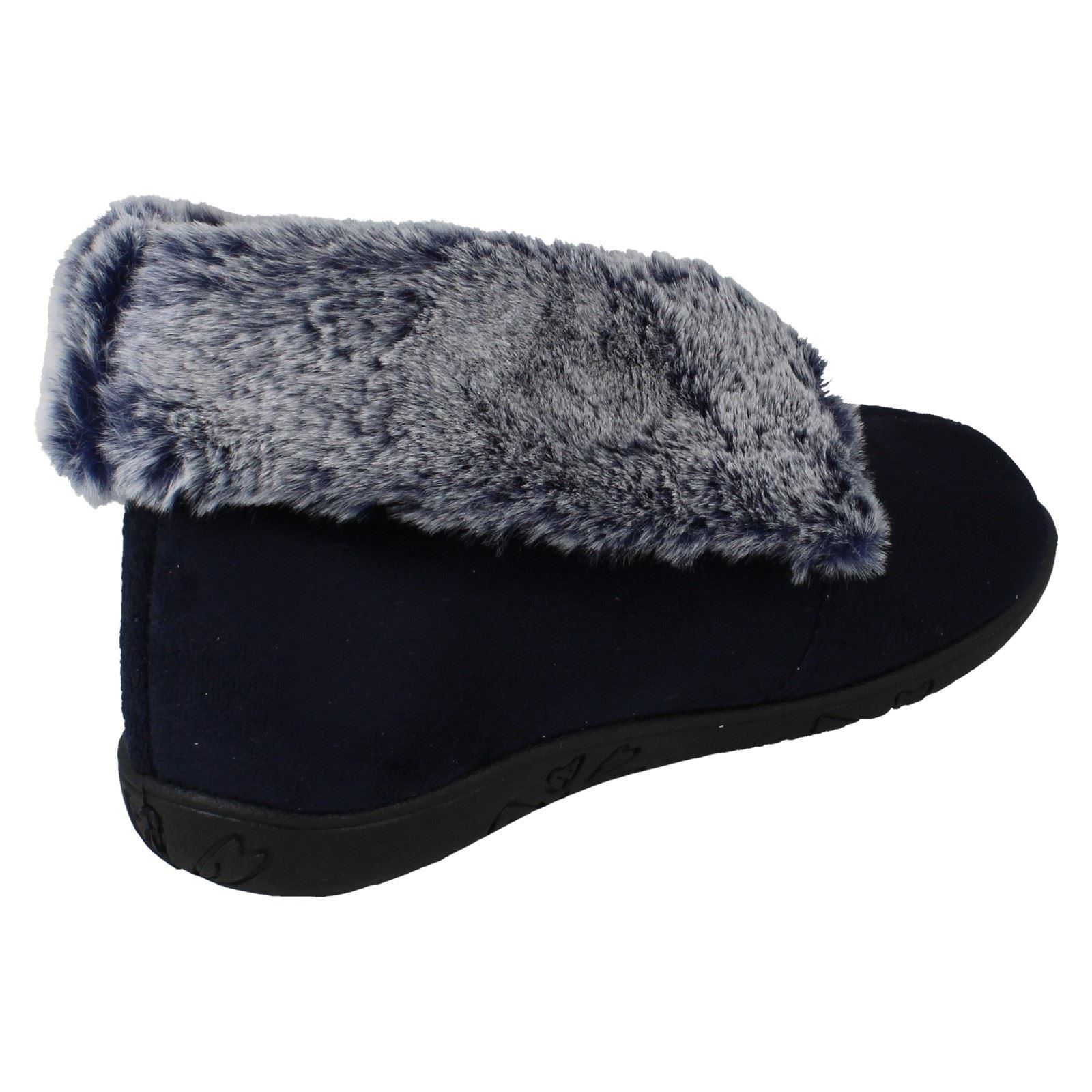 Ladies Padders Faux Fur Cuffed Slippers 'Esme' - Picture 18 of 37