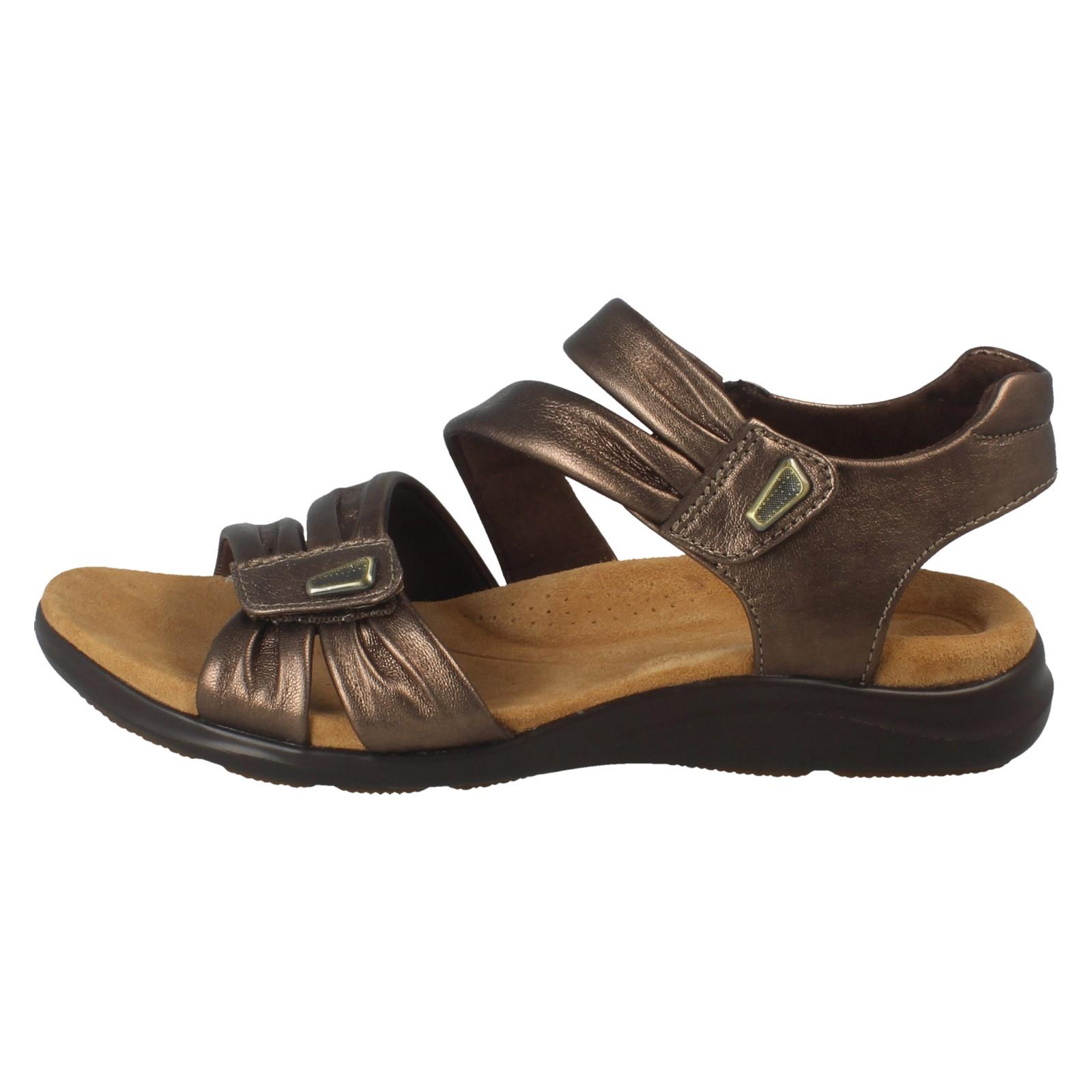 Damen Clarks Leder Klettverschluss Doppelriemen breite Sommer Sandalen "Kitly Ave" - Bild 12 von 19