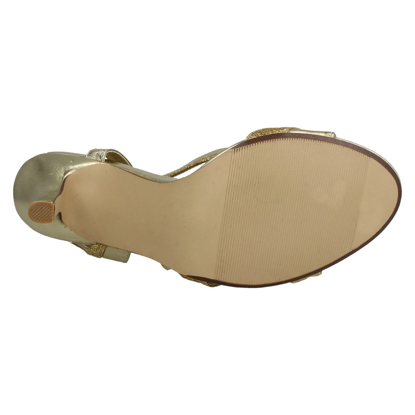 Damen Anne Michelle Glitzer Detailliert Riemen Hoch Absatz Sandalen F1R0158 - Bild 19 von 37